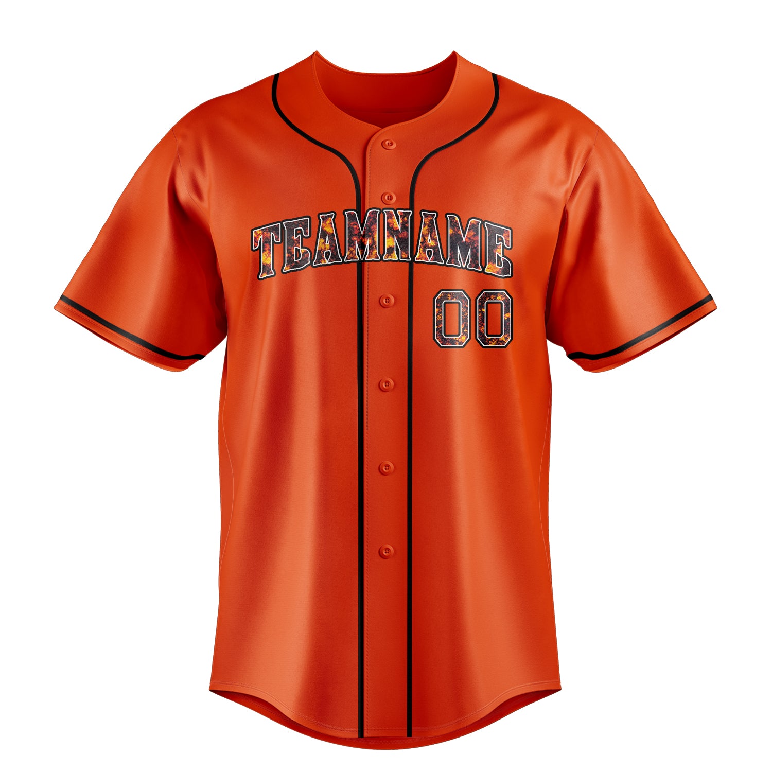 Custom Orange & Black Color Fan Baseball Jersey