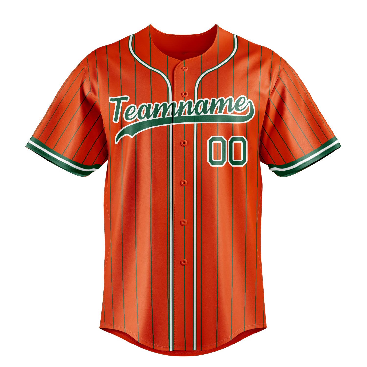 Custom Orange & Kelly Green Kelly Green Pinstripe Fan Baseball Jersey