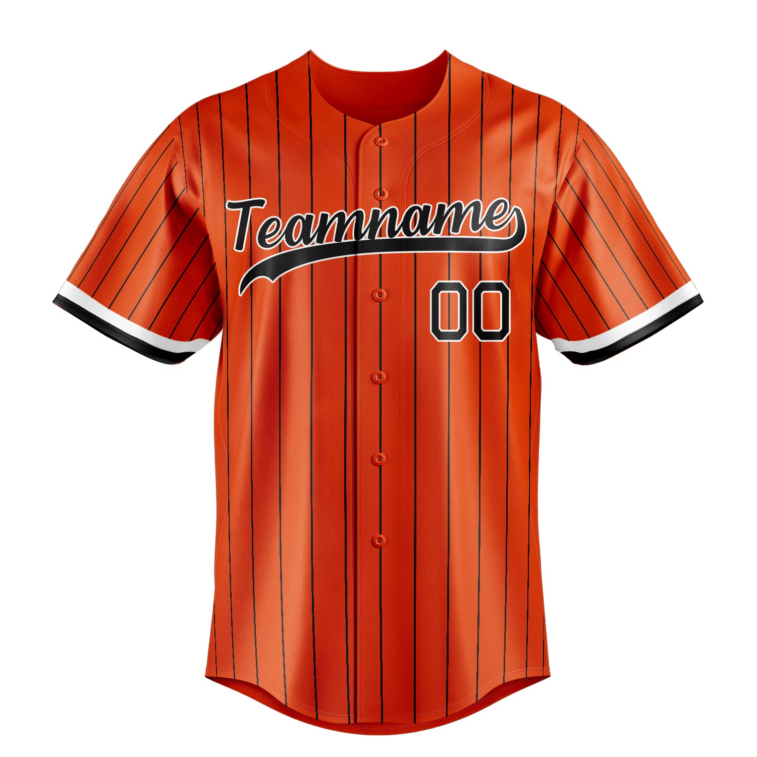 Custom Orange & Black Black Pinstripe Fan Baseball Jersey