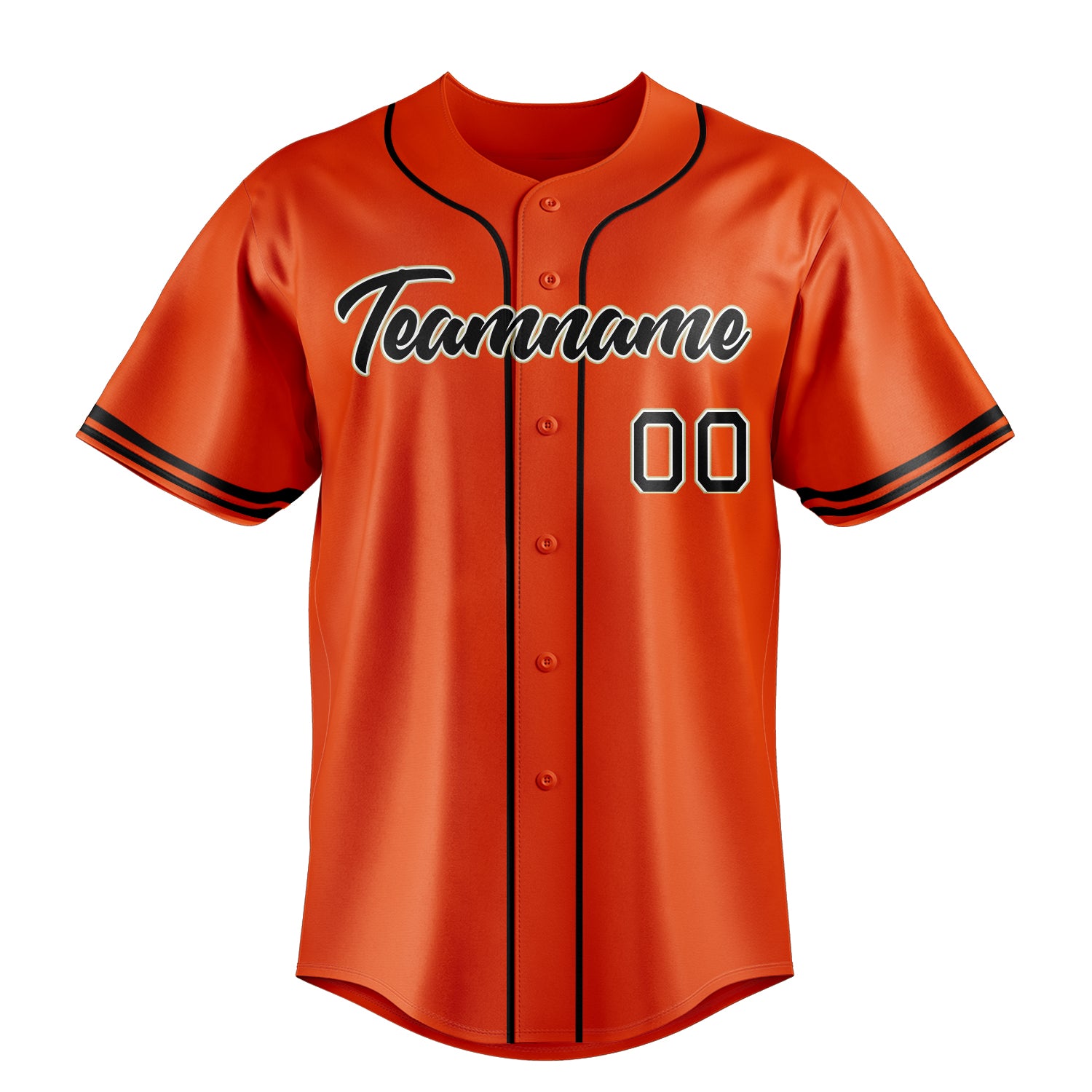 Custom Orange & Black Color Fan Baseball Jersey