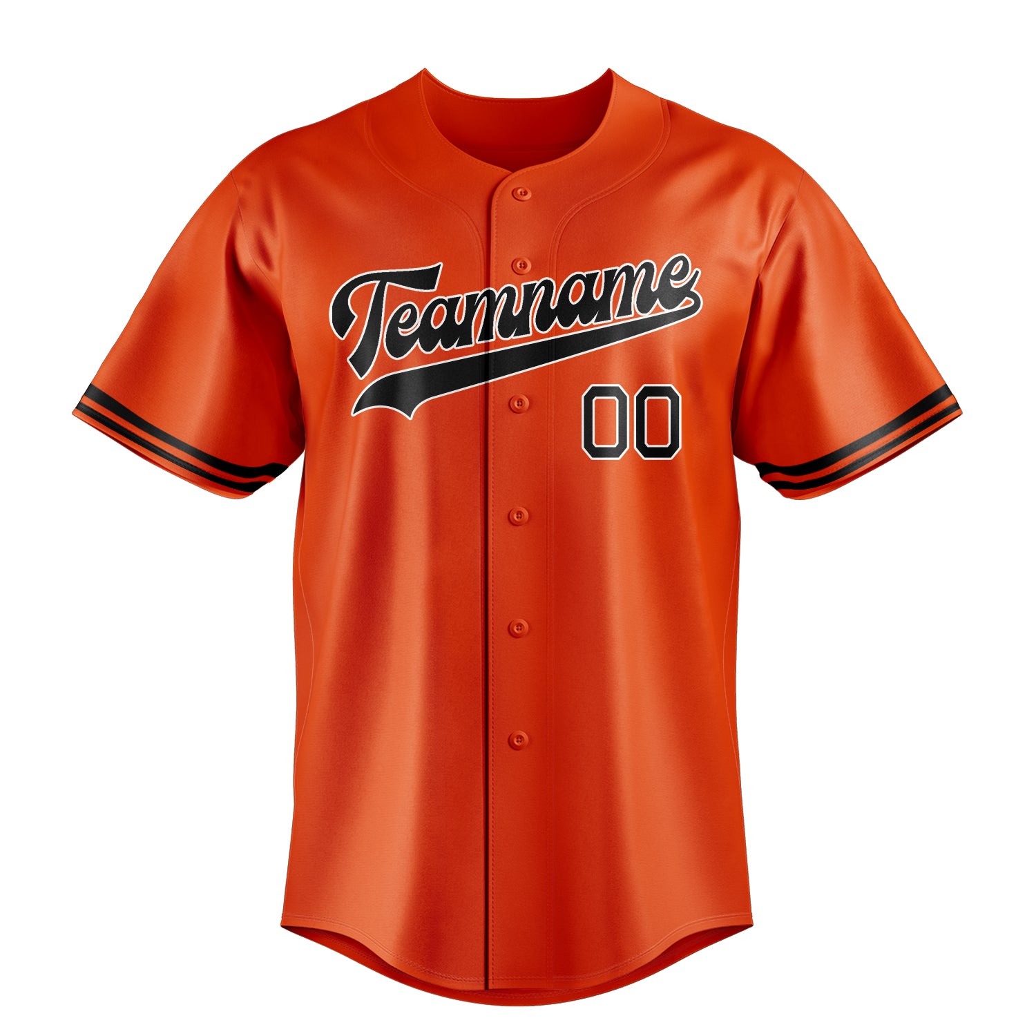 Custom Orange & Black Color Fan Baseball Jersey
