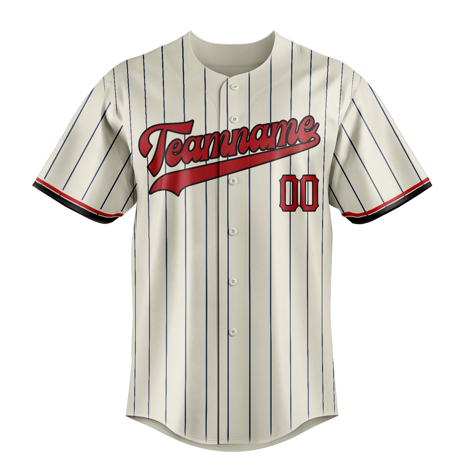 Custom Cream & Red Color Fan Baseball Jersey