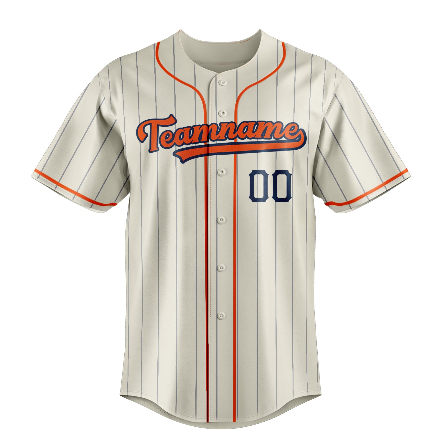 Custom Cream & Orange Black Pinstripe Fan Baseball Jersey