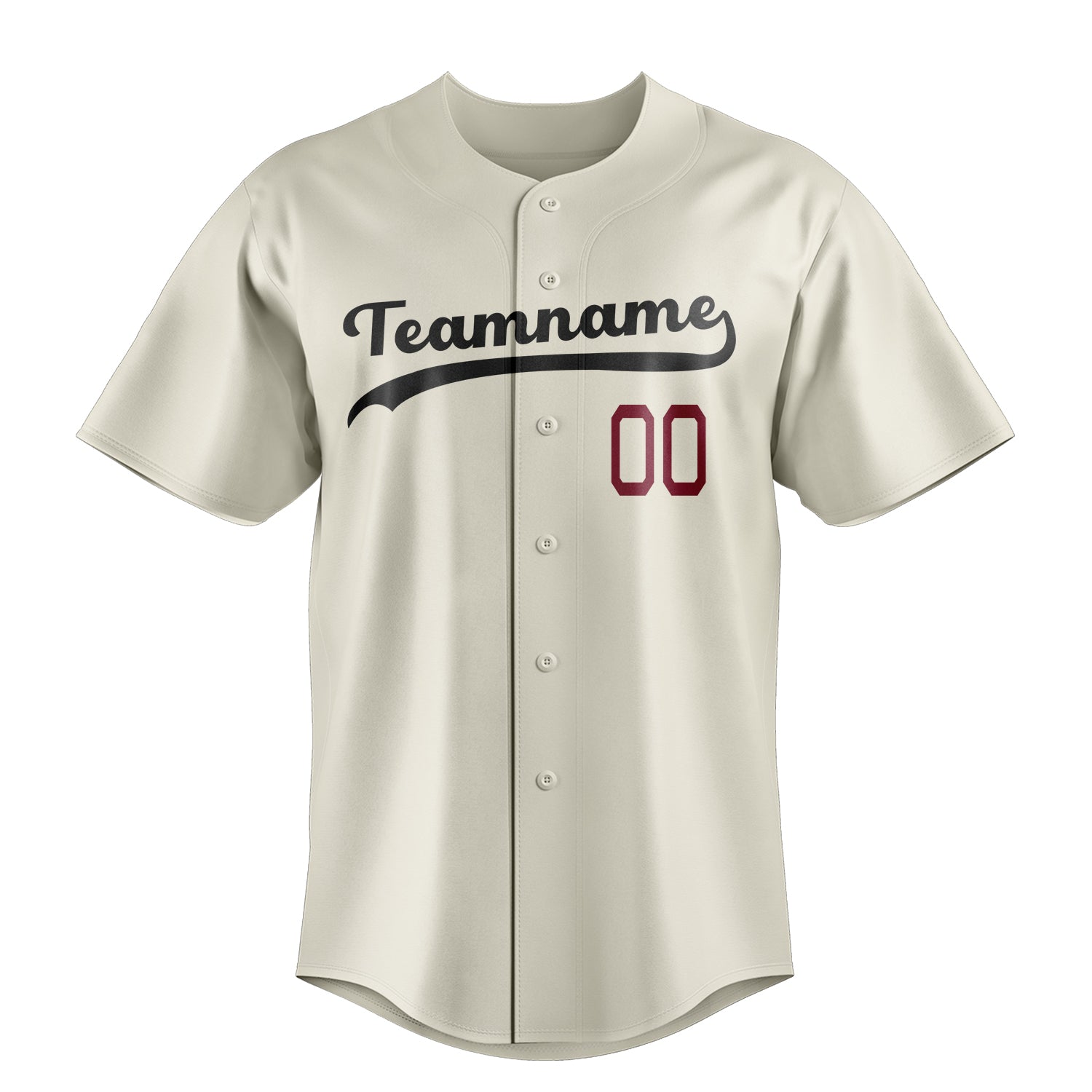 Custom Cream & Black Color Fan Baseball Jersey
