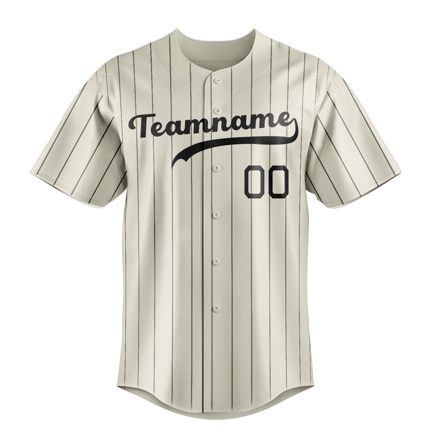 Custom Cream & Black Black Pinstripe Fan Baseball Jersey