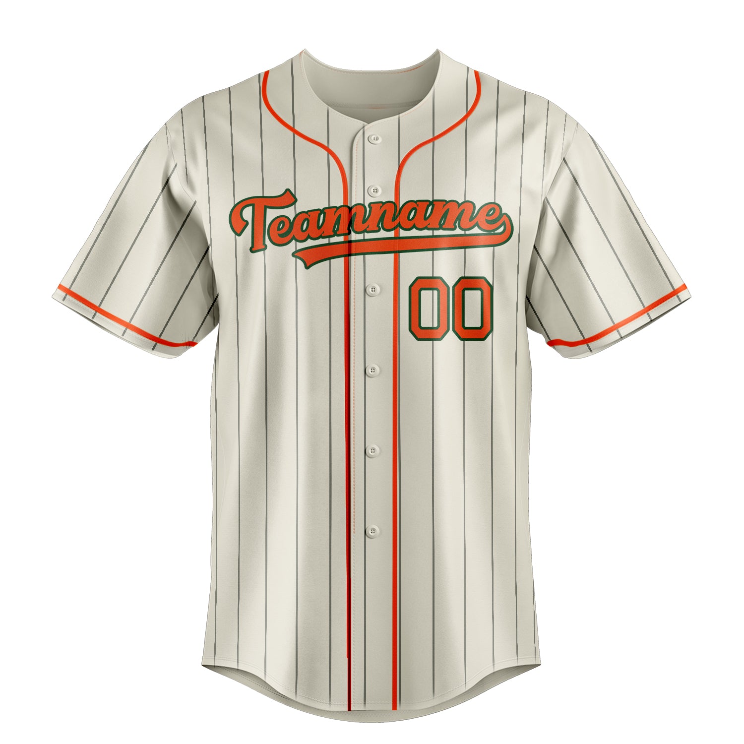 Custom Cream & Orange Navy Pinstripe Fan Baseball Jersey