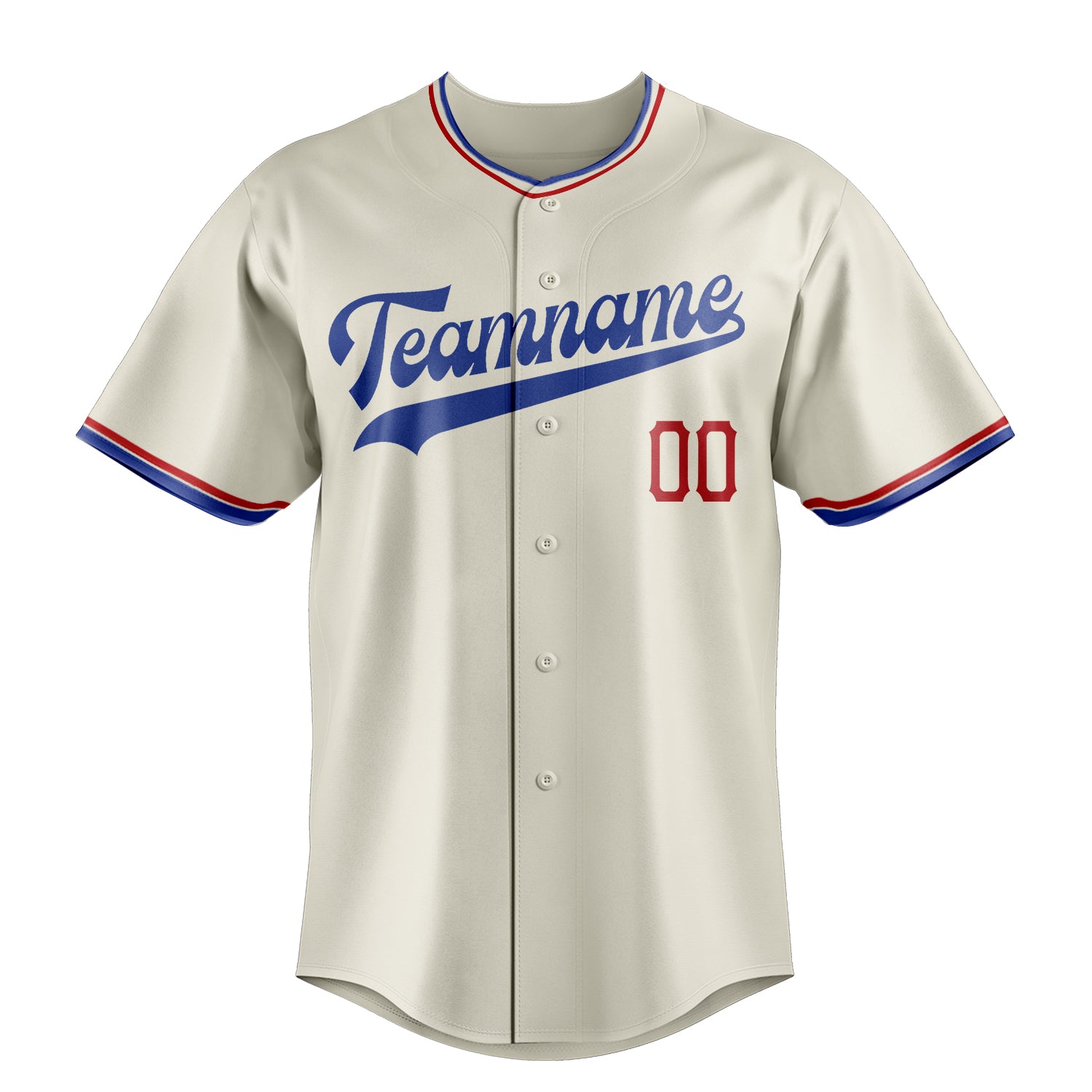 Custom Cream & Royal Color Fan Baseball Jersey