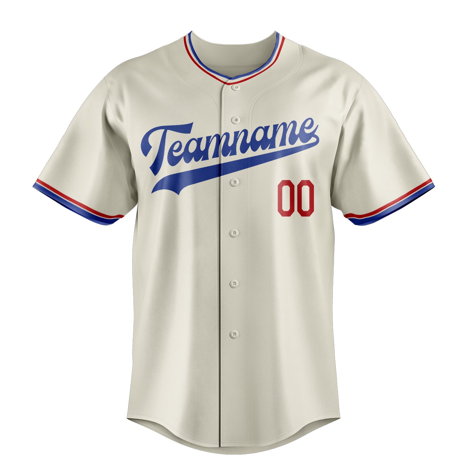 Custom Cream & Royal Color Fan Baseball Jersey