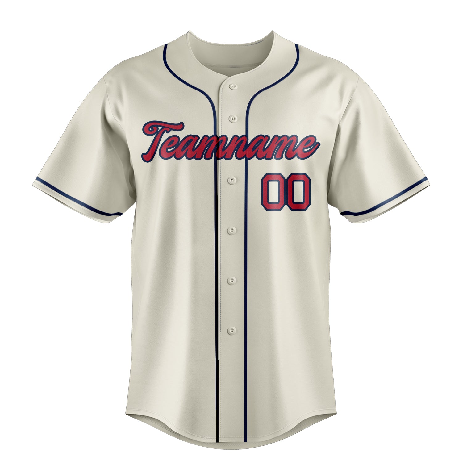 Custom Cream & Red Color Fan Baseball Jersey