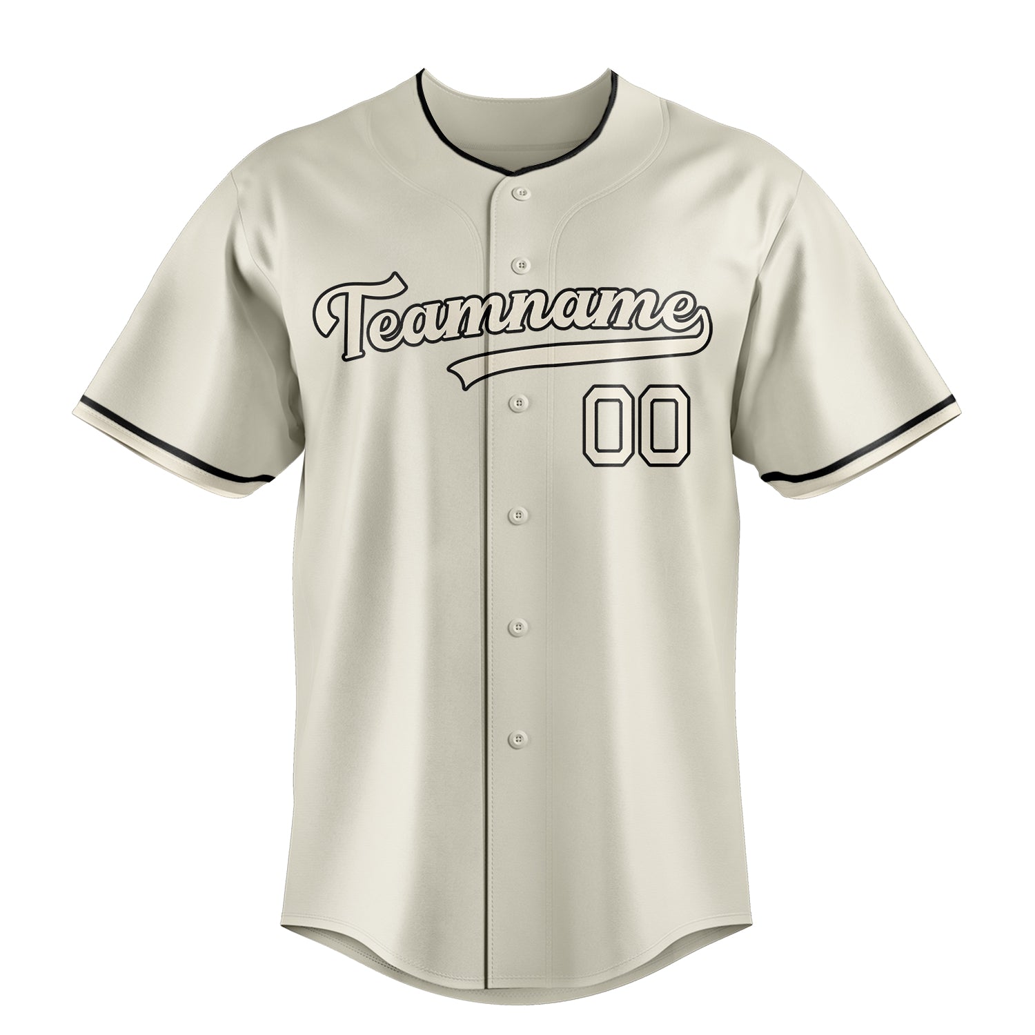 Custom Cream & Black Color Fan Baseball Jersey
