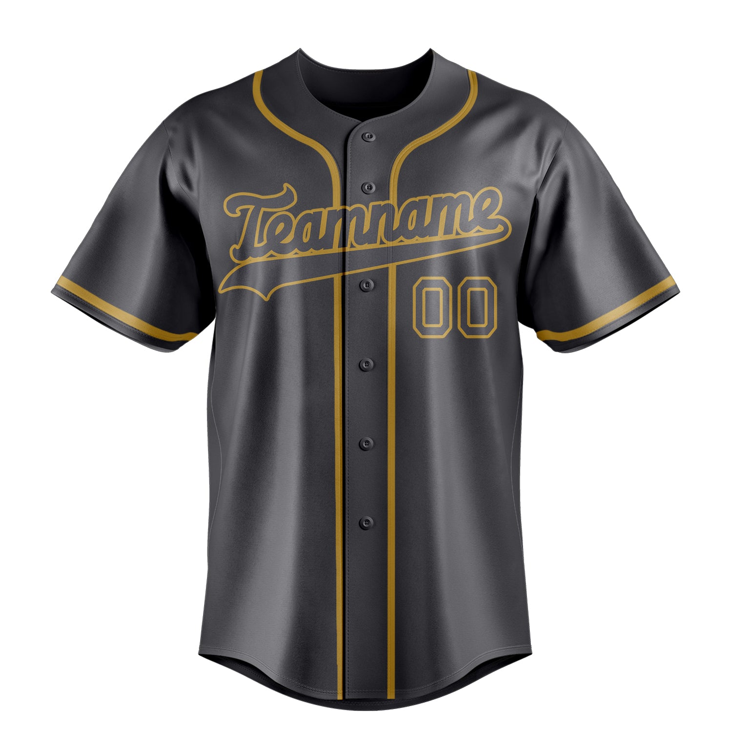 Custom Steel Gray & Old Gold Color Fan Baseball Jersey