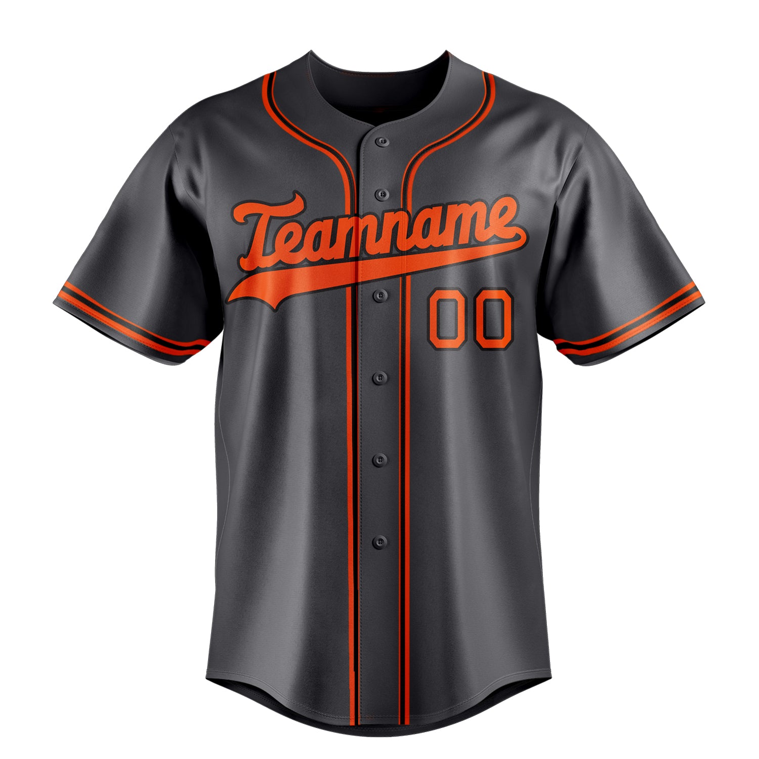 Custom Steel Gray & Orange Color Fan Baseball Jersey