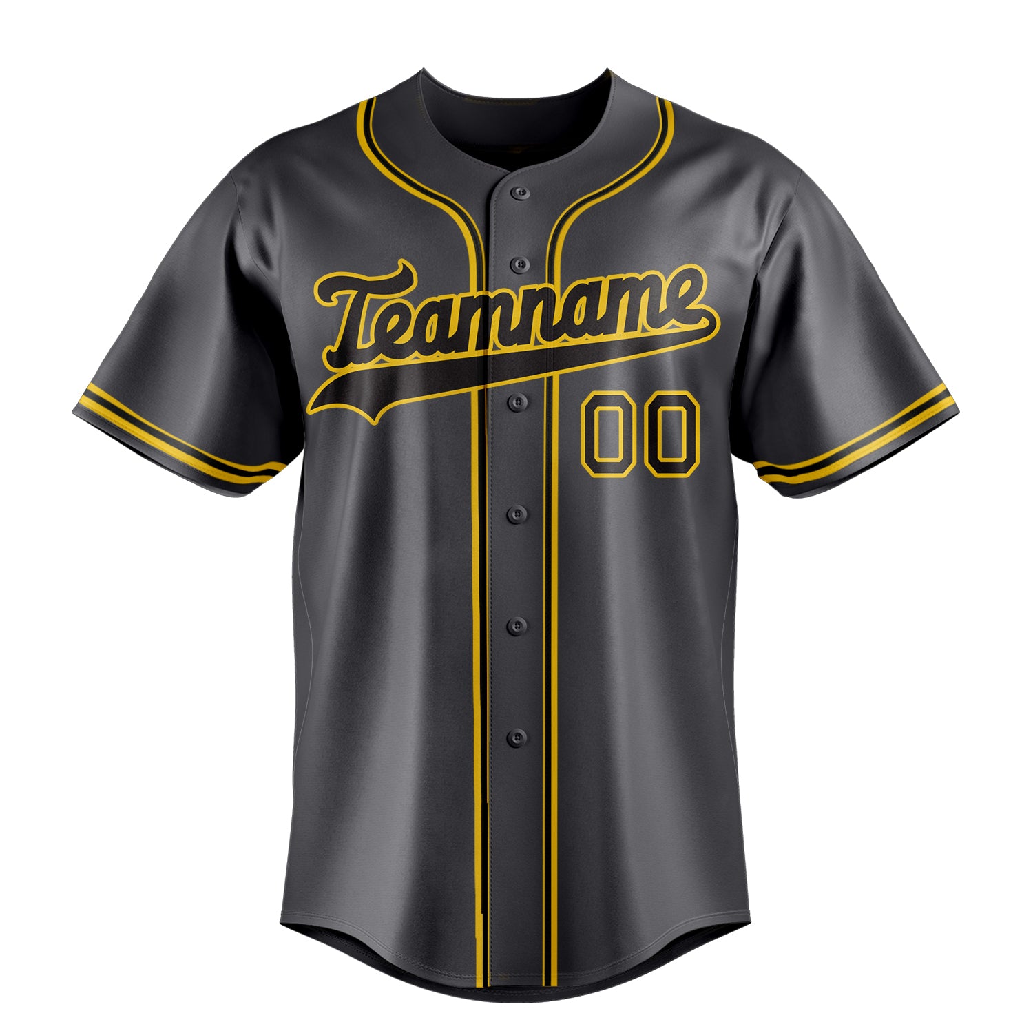 Custom Steel Gray & Black Color Fan Baseball Jersey