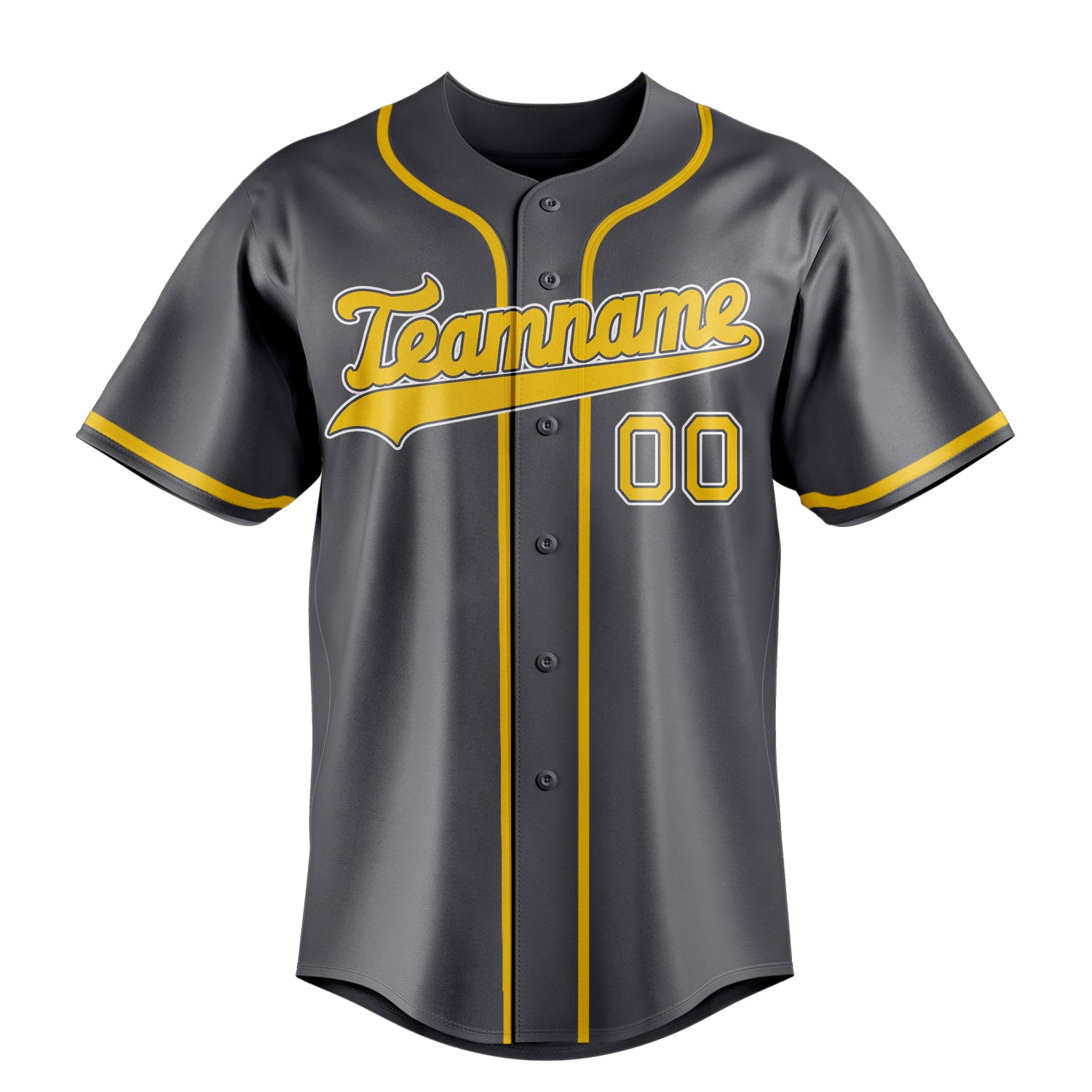 Custom Steel Gray & Gold Color Fan Baseball Jersey