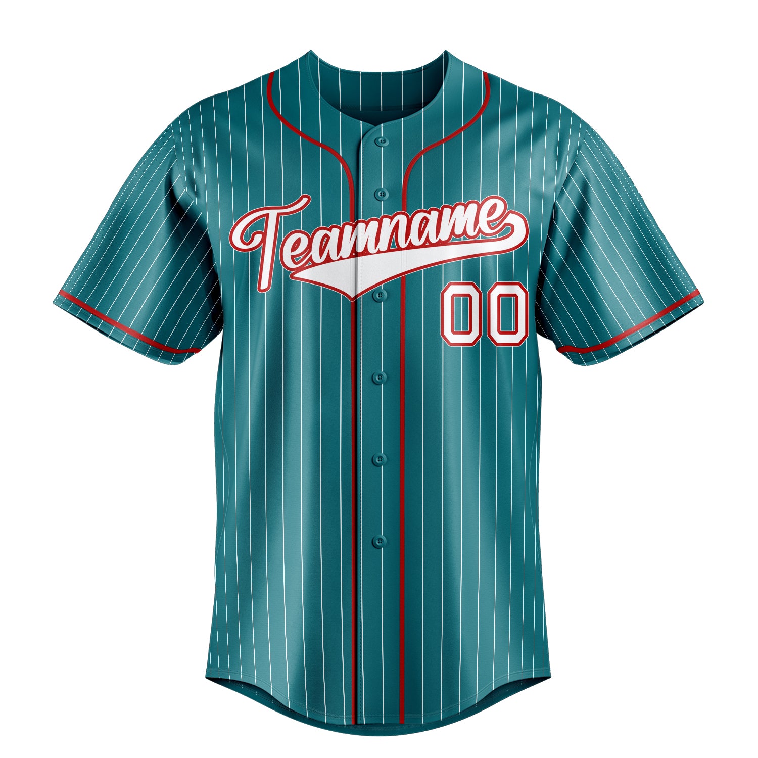 Custom Teal & White White Pinstripe Fan Baseball Jersey