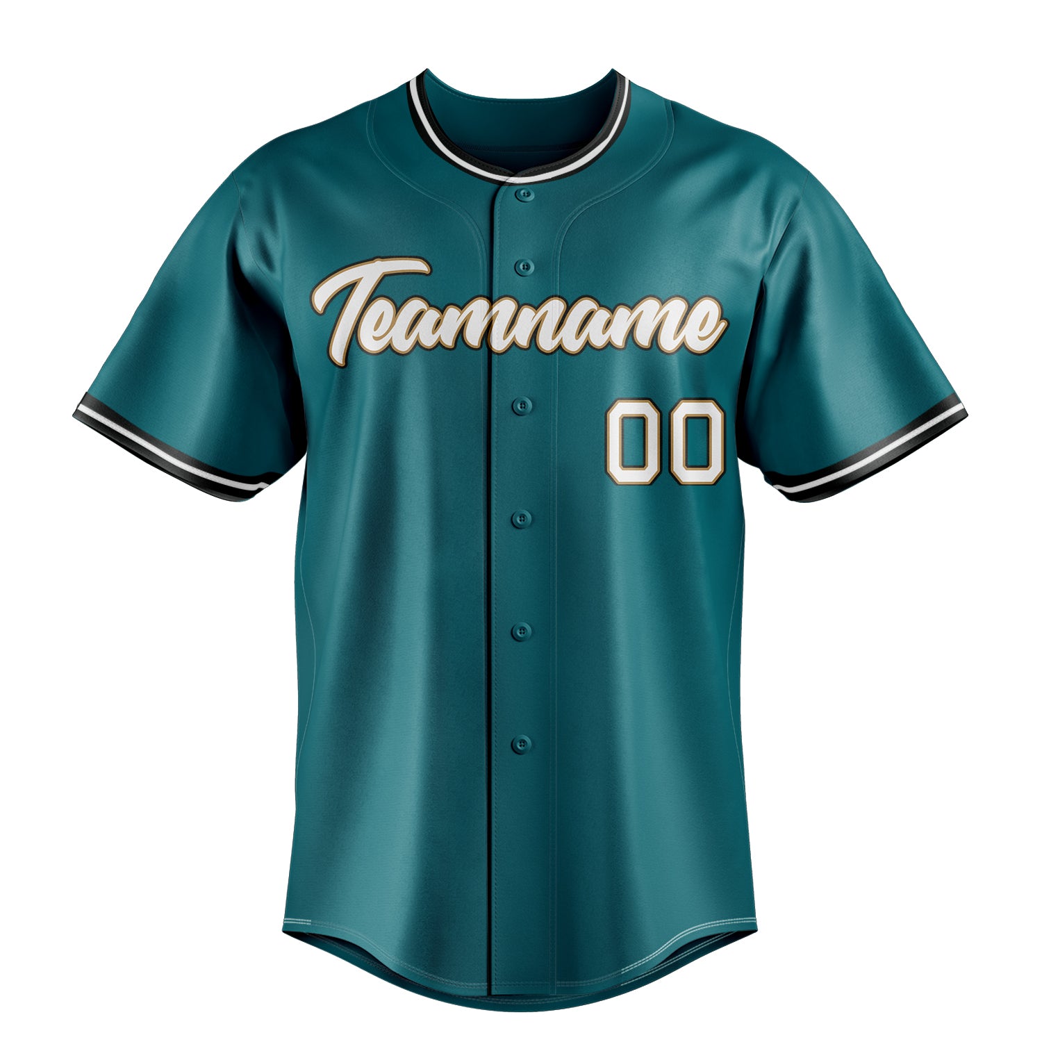 Custom Teal & White Color Fan Baseball Jersey