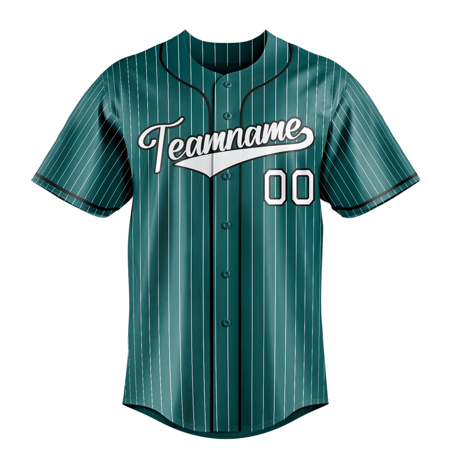 Custom Teal & White White Pinstripe Fan Baseball Jersey