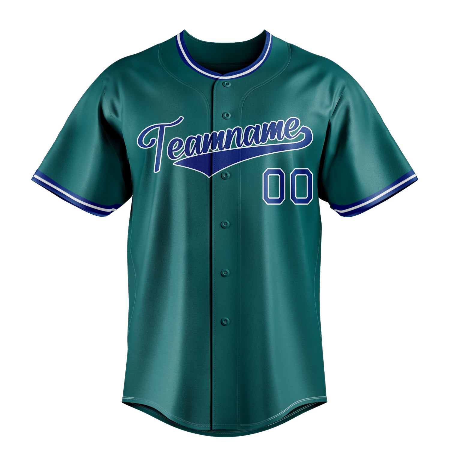 Custom Teal & Royal Color Fan Baseball Jersey
