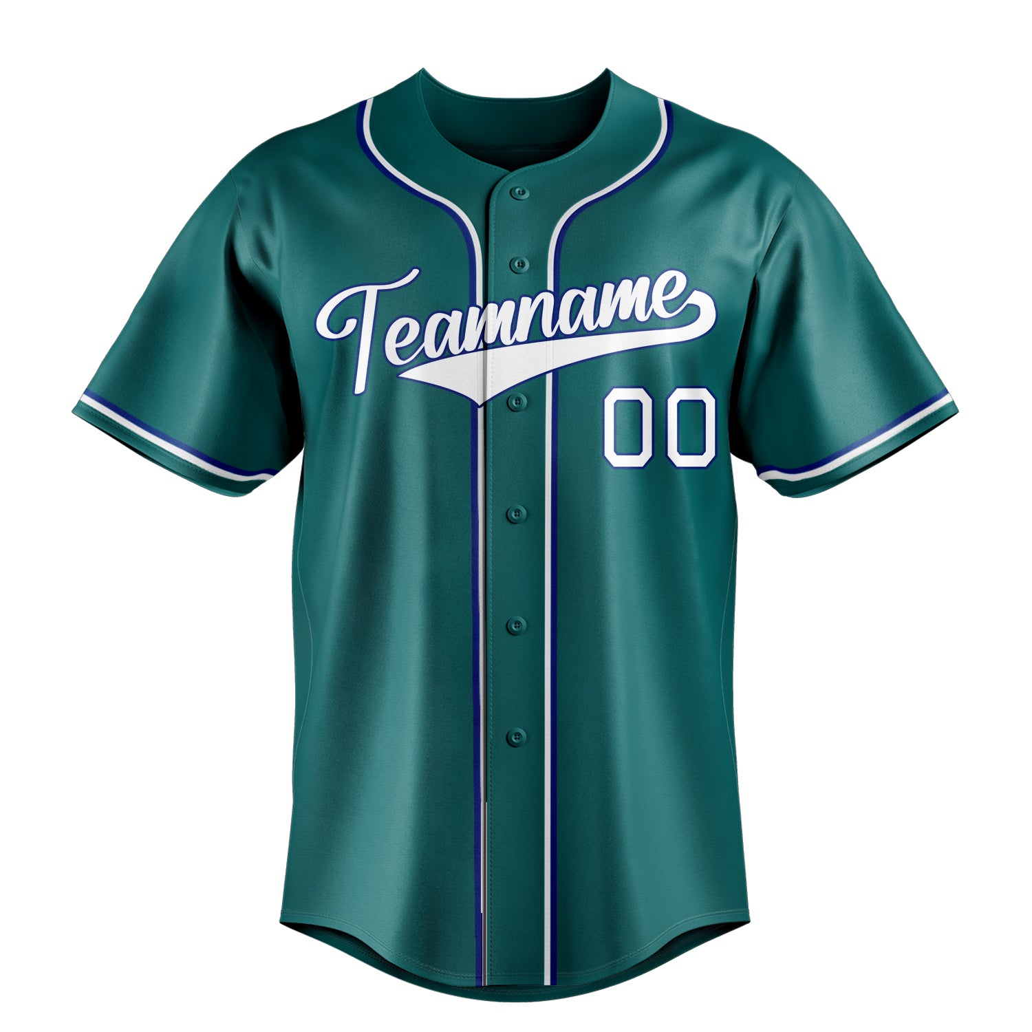 Custom Teal & White Color Fan Baseball Jersey
