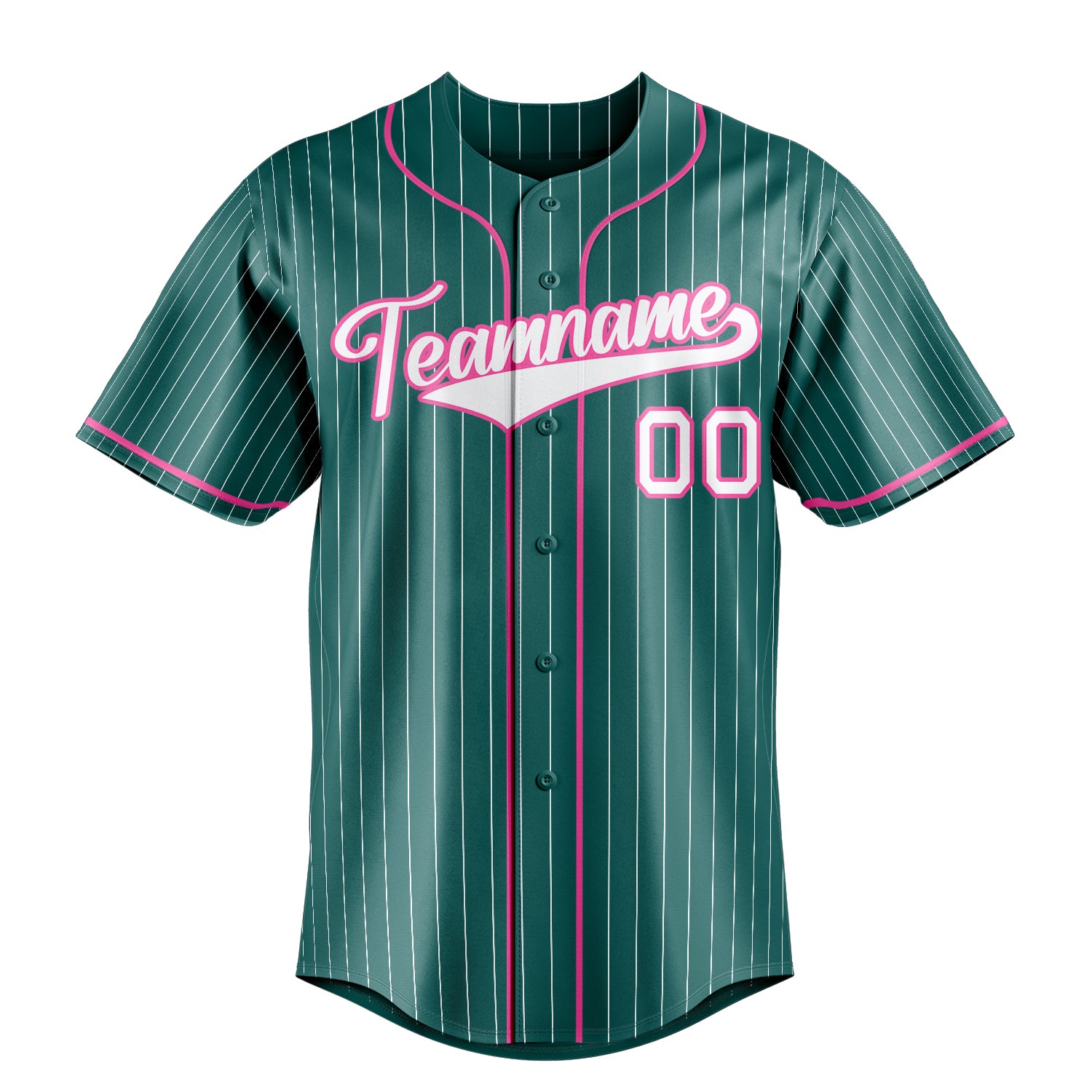 Custom Teal & White White Pinstripe Fan Baseball Jersey