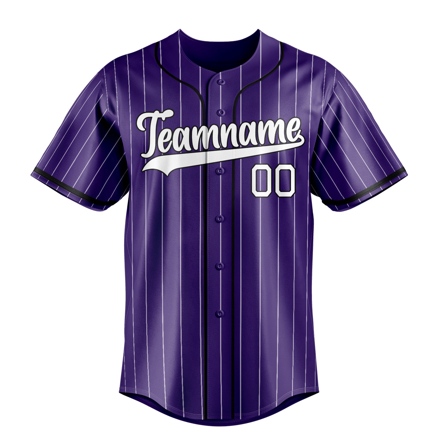 Custom Purple & White White Pinstripe Fan Baseball Jersey