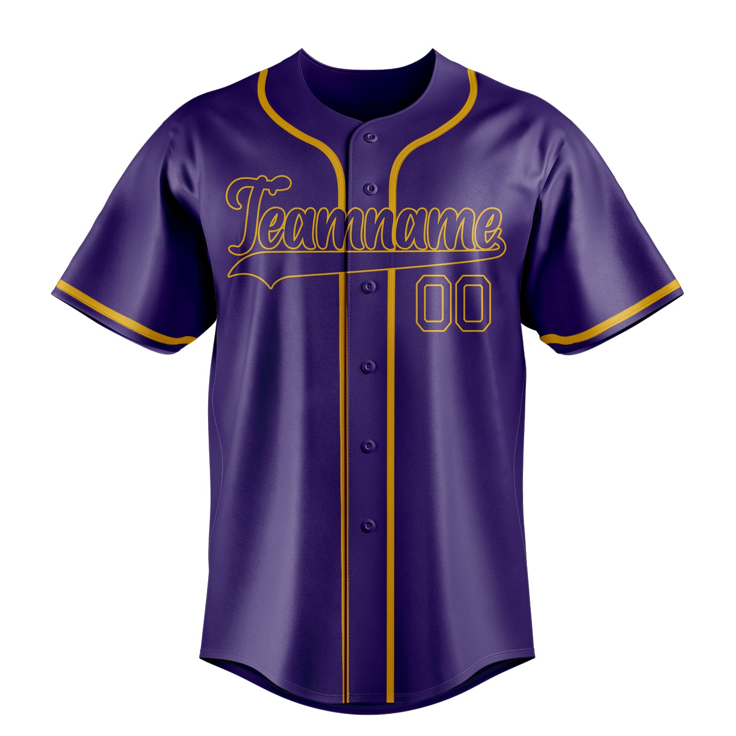 Custom Purple & Gold Color Fan Baseball Jersey