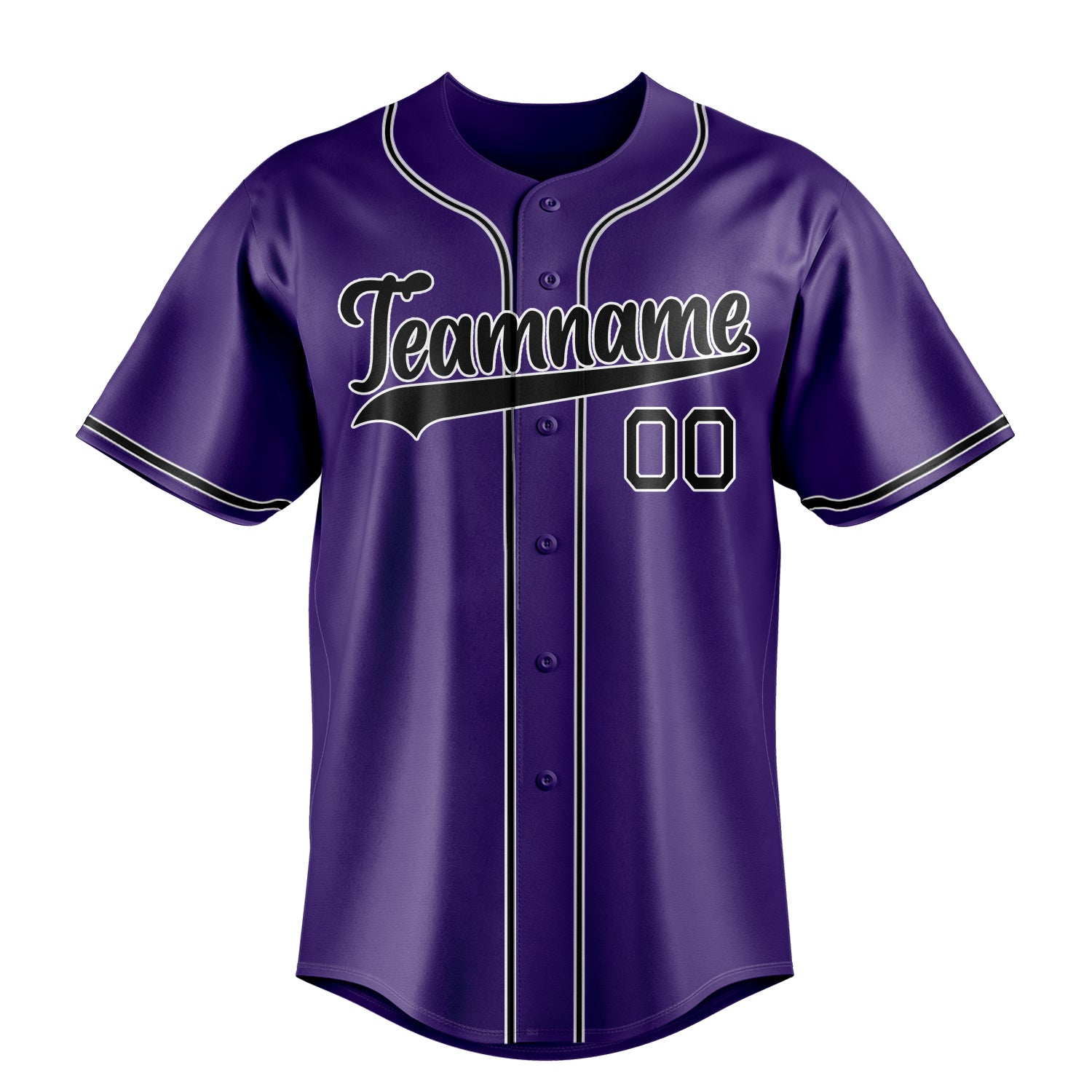 Custom Purple & Black Color Fan Baseball Jersey
