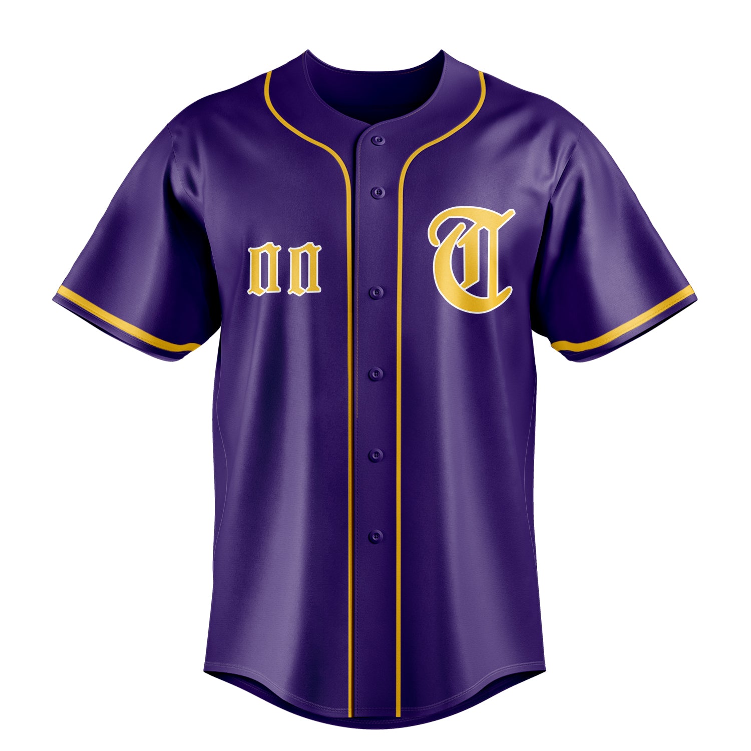 Custom Purple & Gold Color Fan Baseball Jersey