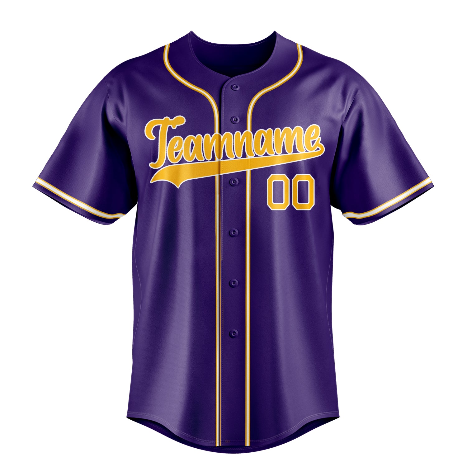 Custom Purple & Gold Color Fan Baseball Jersey