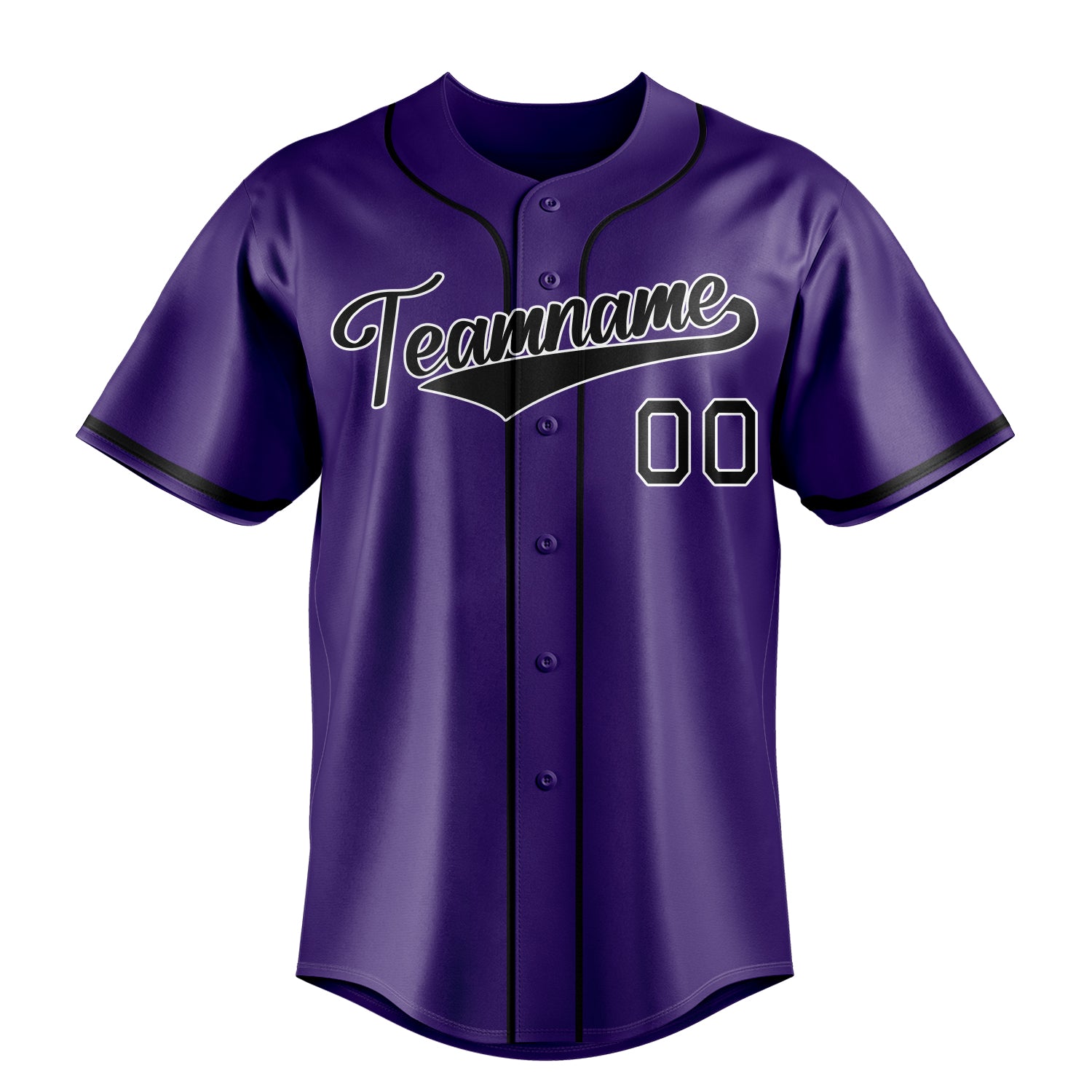 Custom Purple & Black Color Fan Baseball Jersey