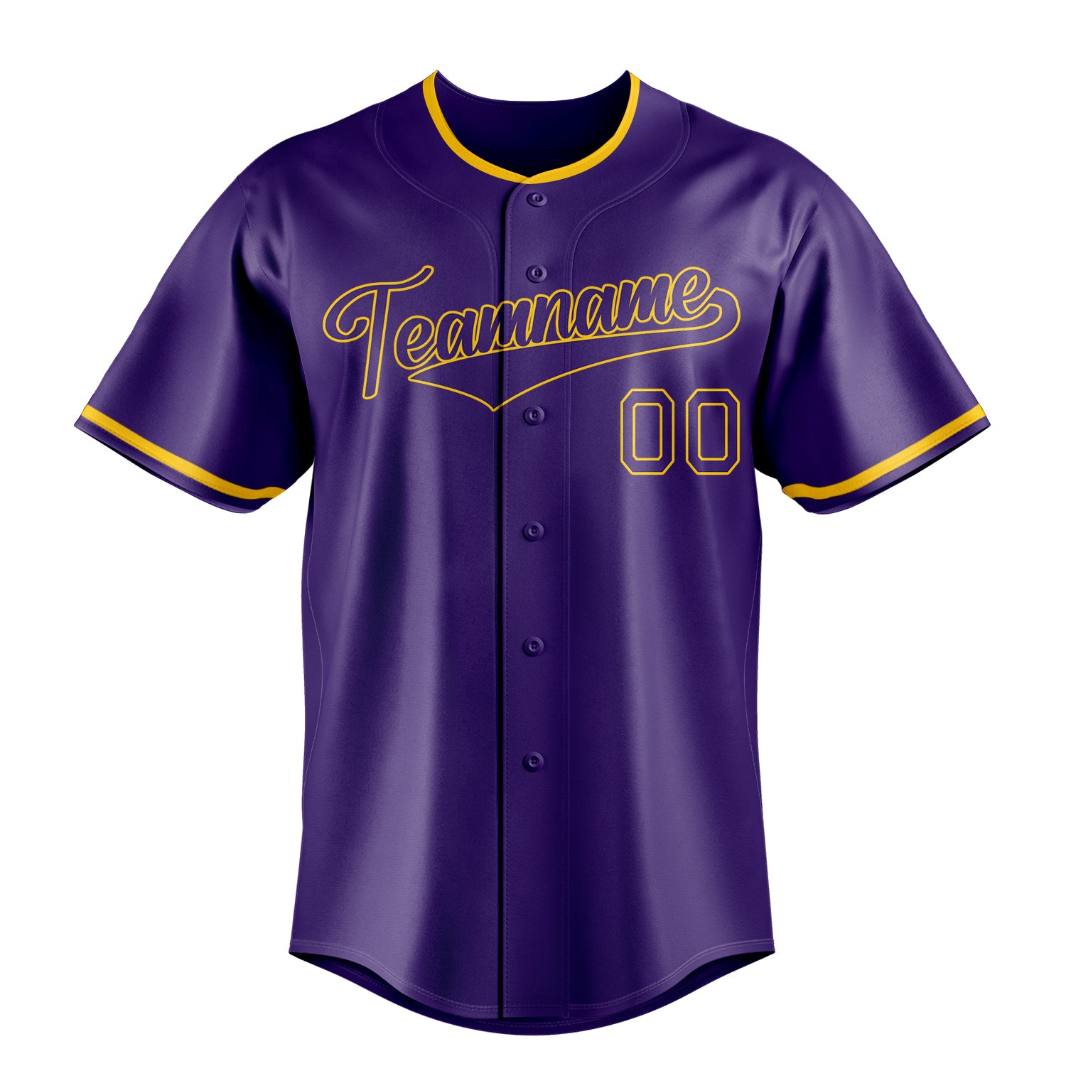 Custom Purple & Gold Color Fan Baseball Jersey