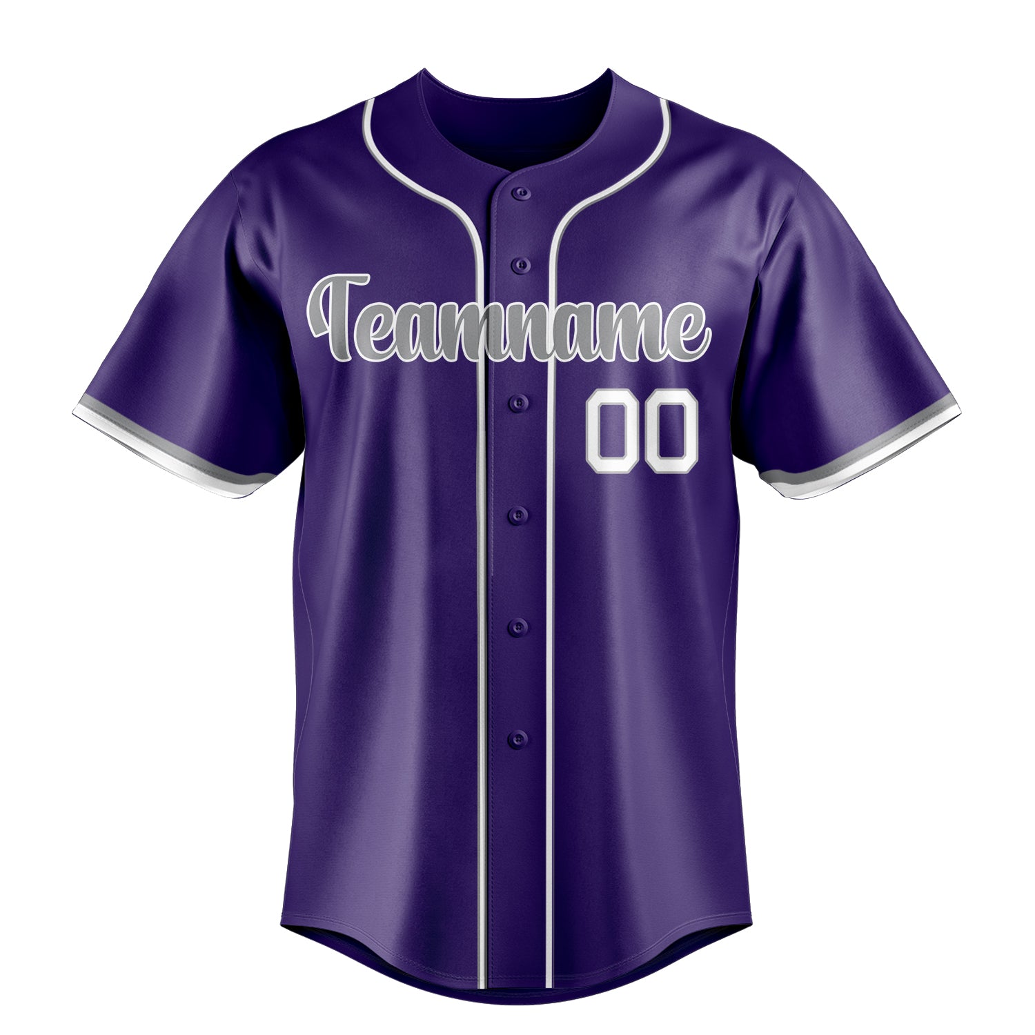 Custom Purple & Gray Color Fan Baseball Jersey
