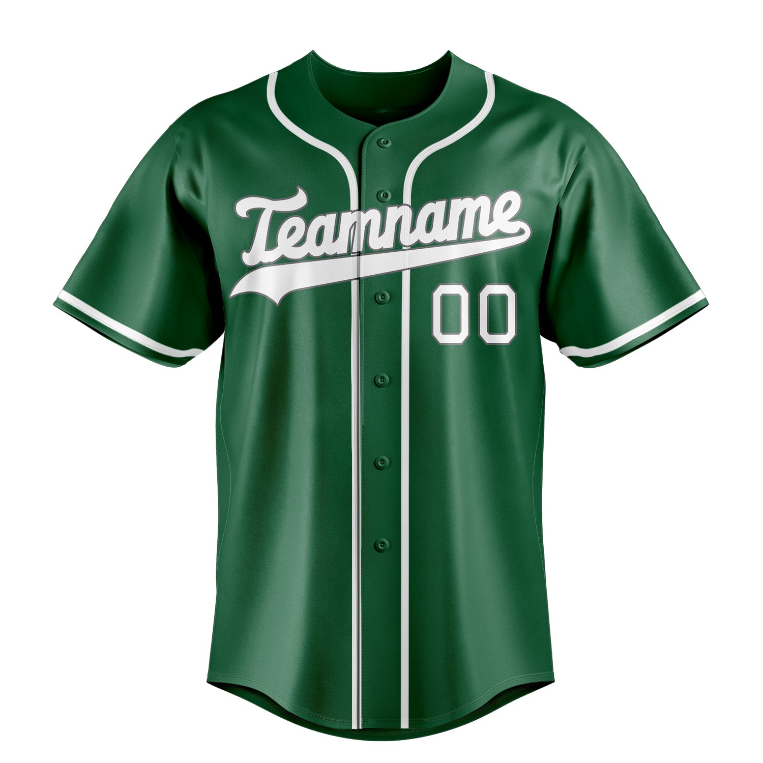 Custom Kelly Green & White Color Fan Baseball Jersey