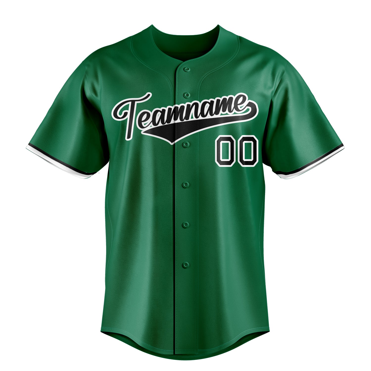 Custom Kelly Green & Black Color Fan Baseball Jersey
