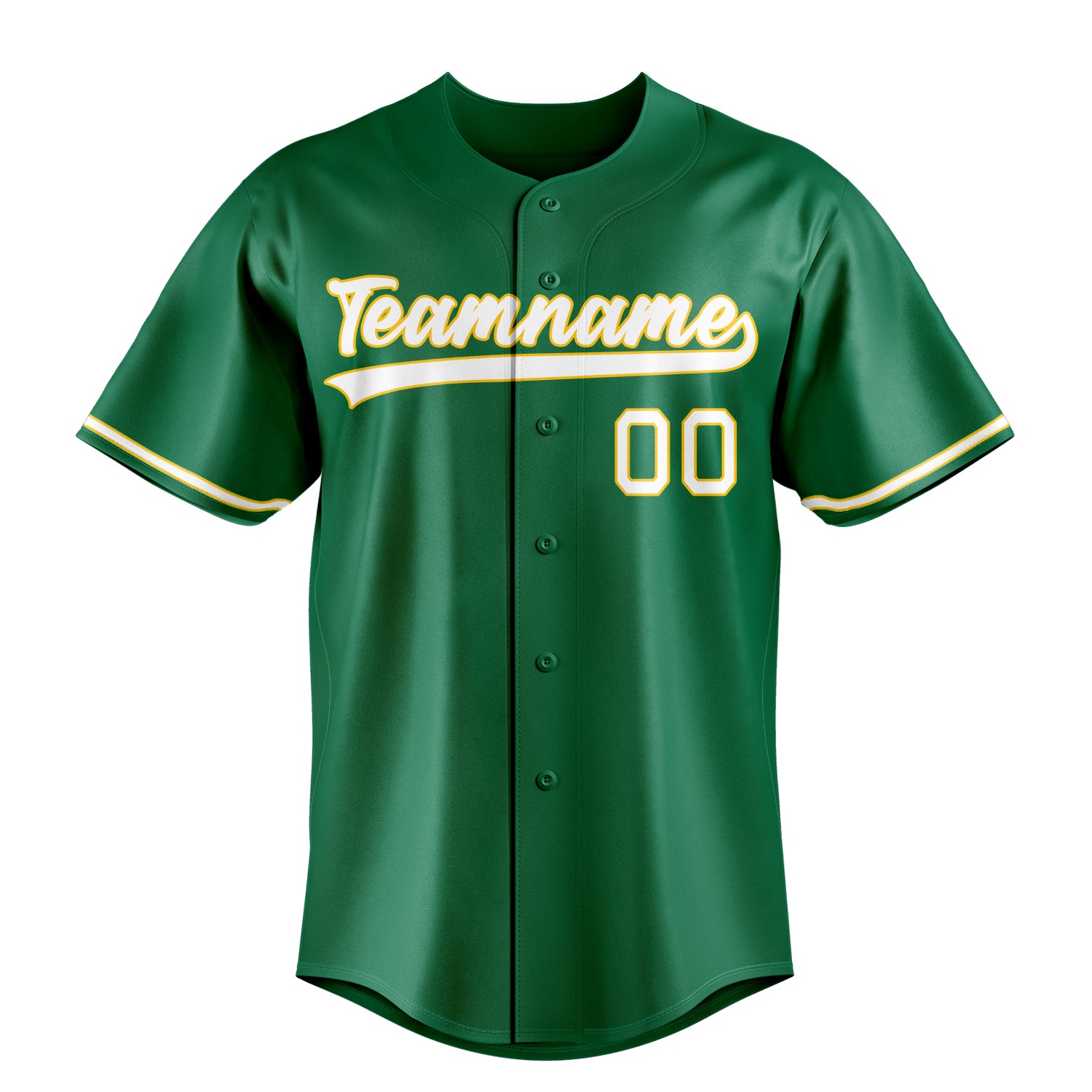 Custom Kelly Green & White Color Fan Baseball Jersey