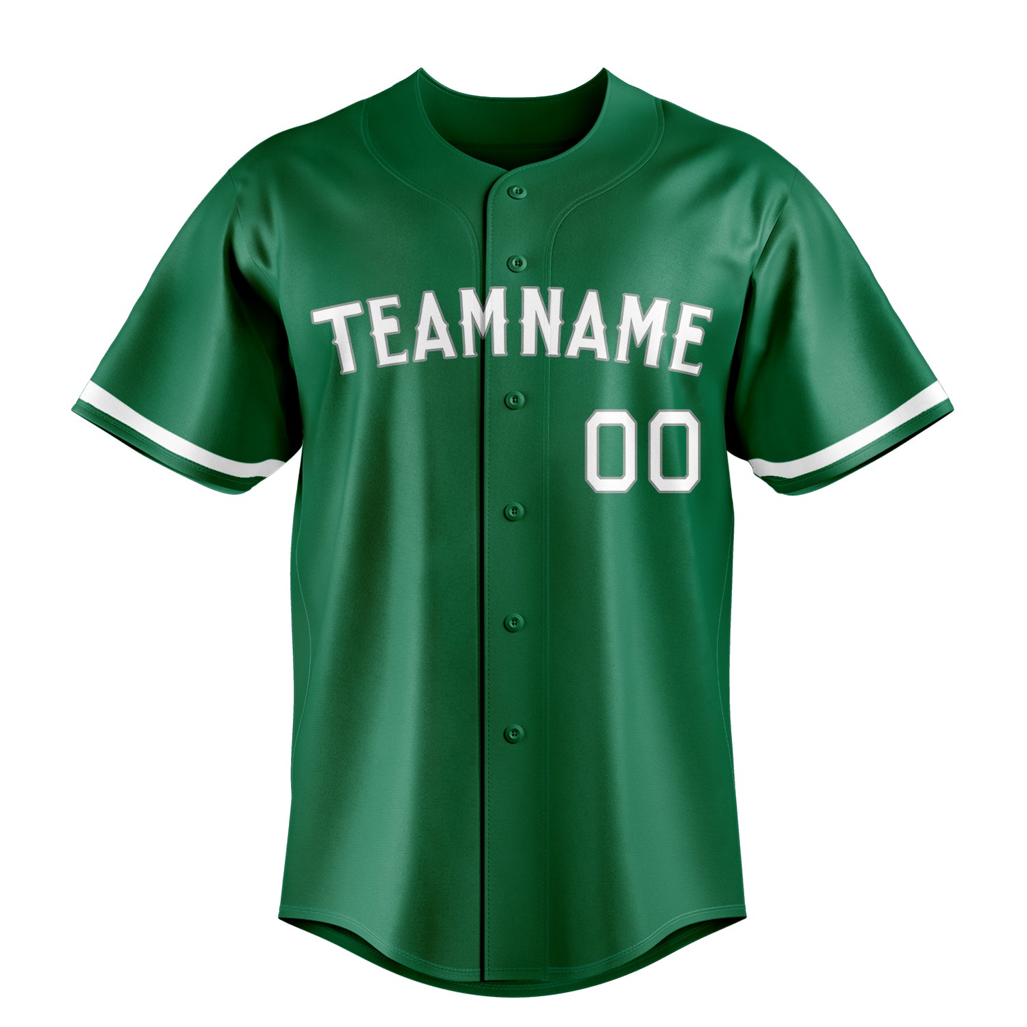 Custom Kelly Green & White Color Fan Baseball Jersey