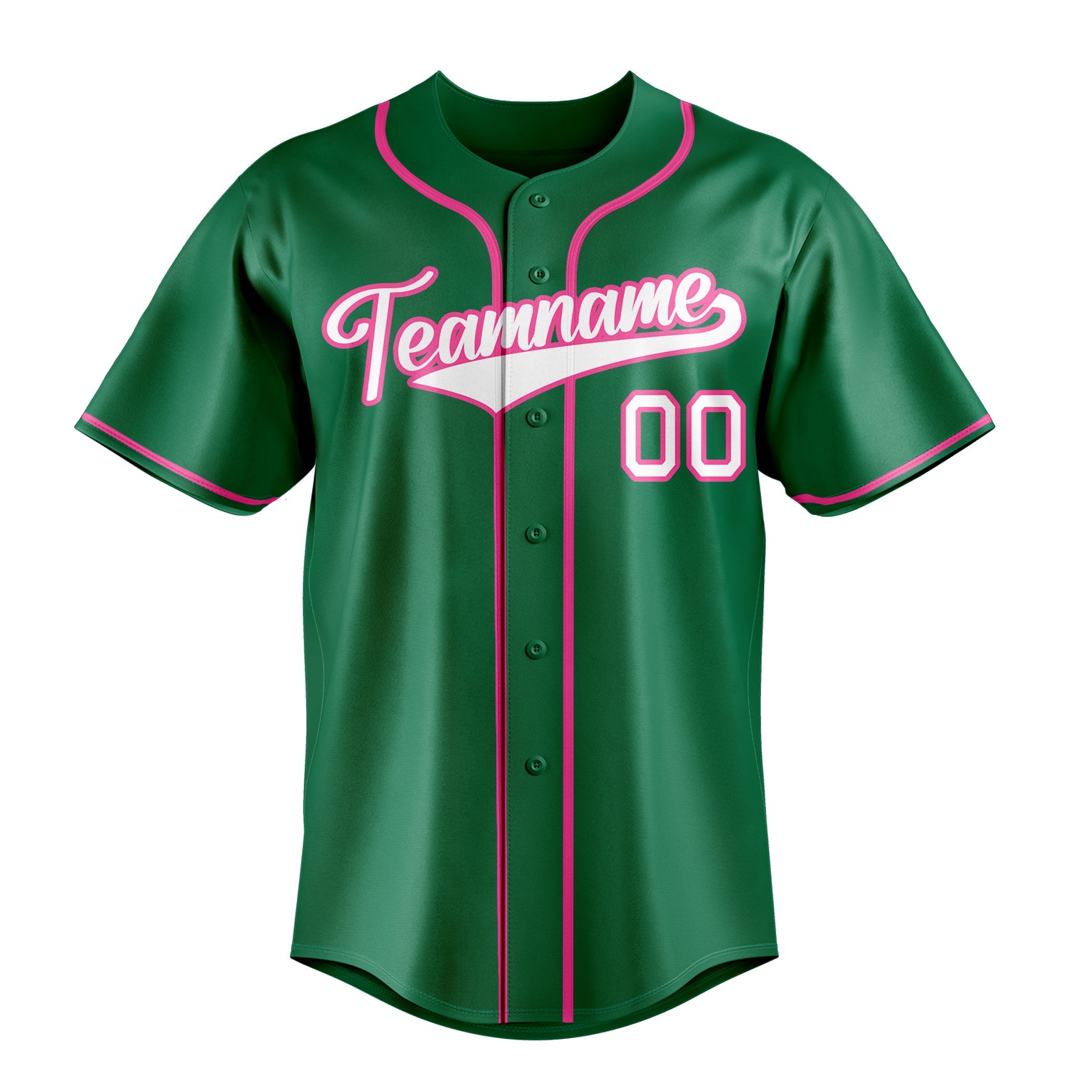Custom Kelly Green & White Color Fan Baseball Jersey