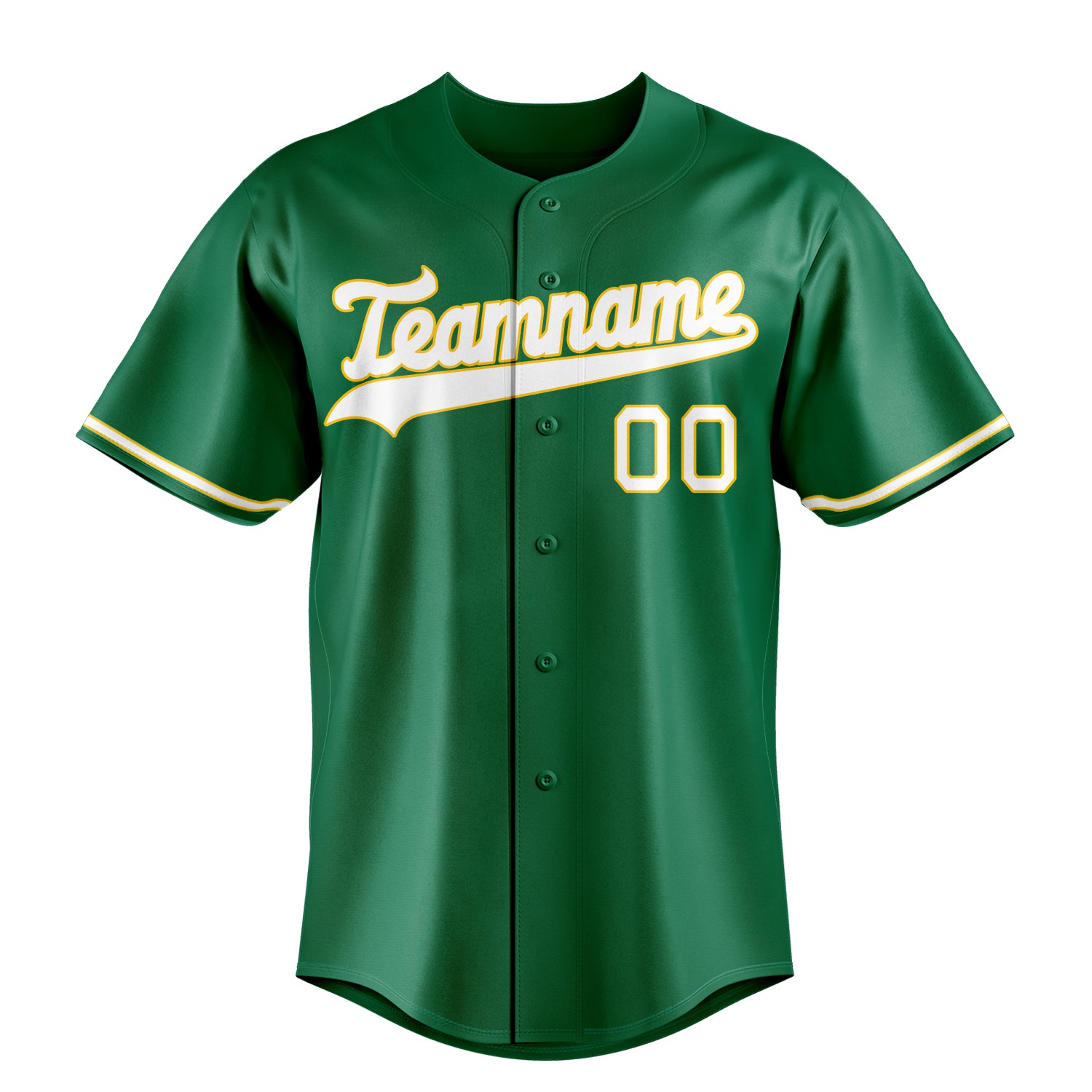 Custom Kelly Green & White Color Fan Baseball Jersey