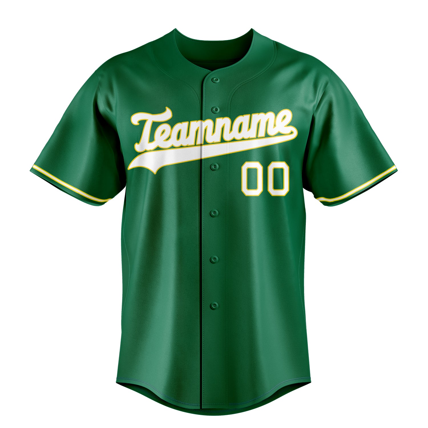 Custom Kelly Green & White Color Fan Baseball Jersey