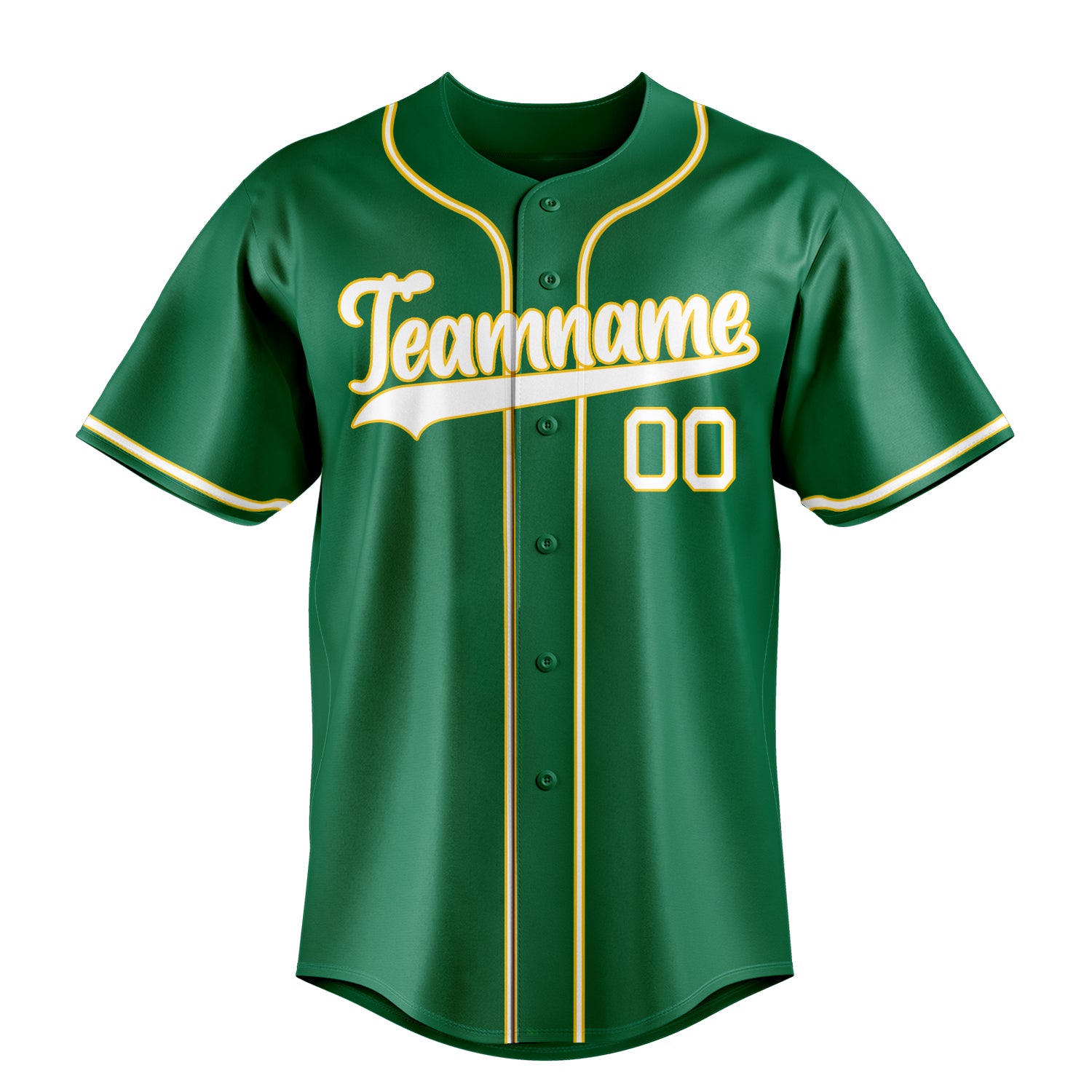 Custom Kelly Green & White Color Fan Baseball Jersey