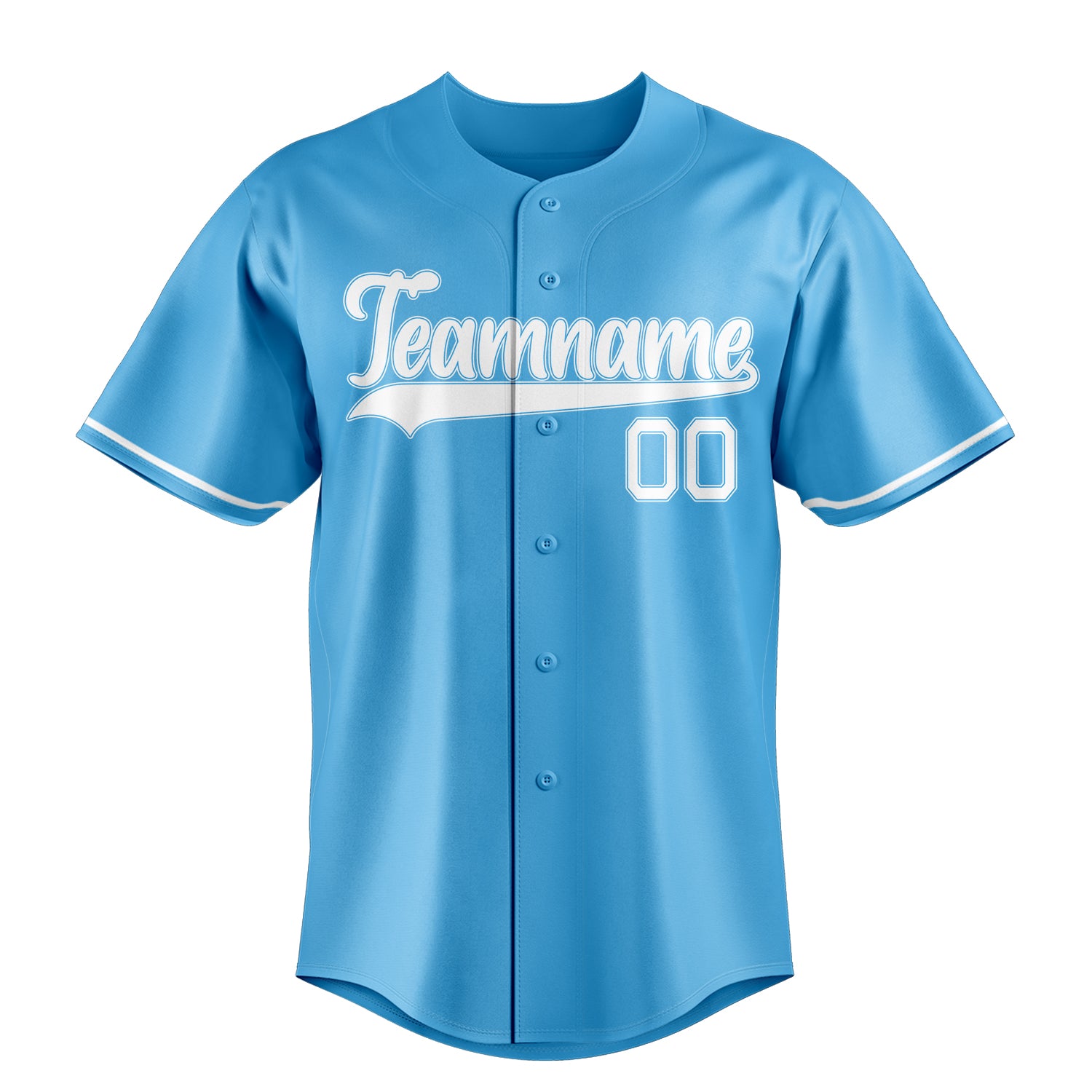 Custom Sky Blue & White Color Fan Baseball Jersey