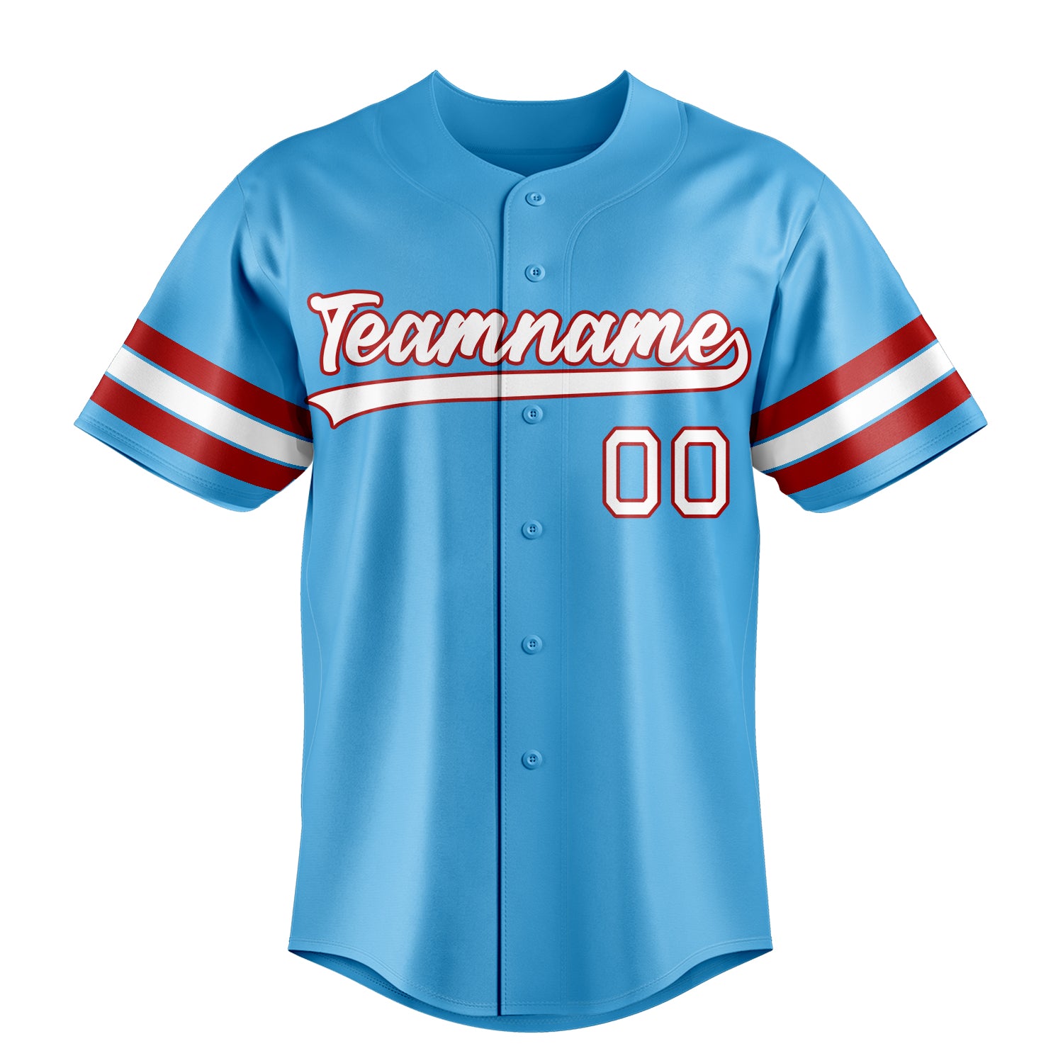Custom Sky Blue & White Color Fan Baseball Jersey
