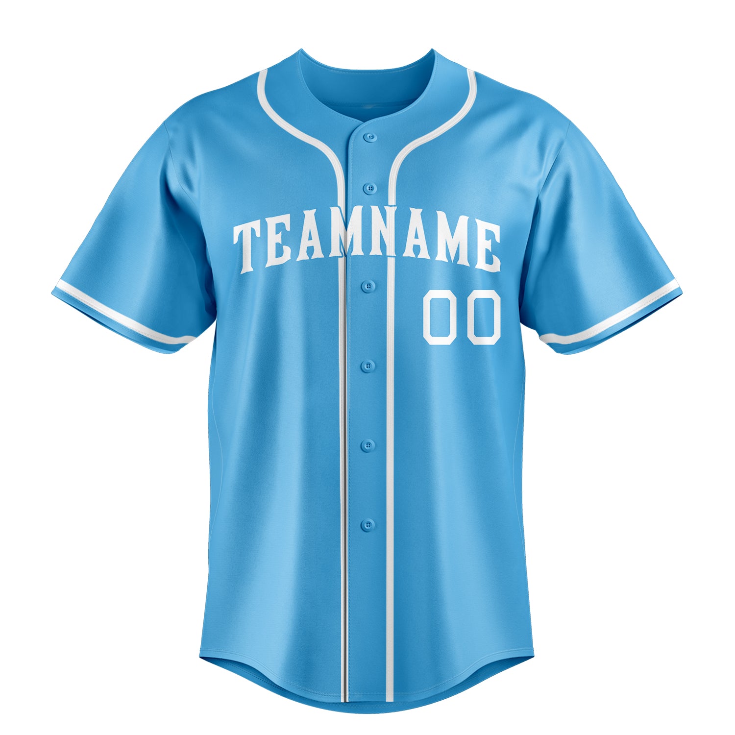 Custom Sky Blue & White Color Fan Baseball Jersey