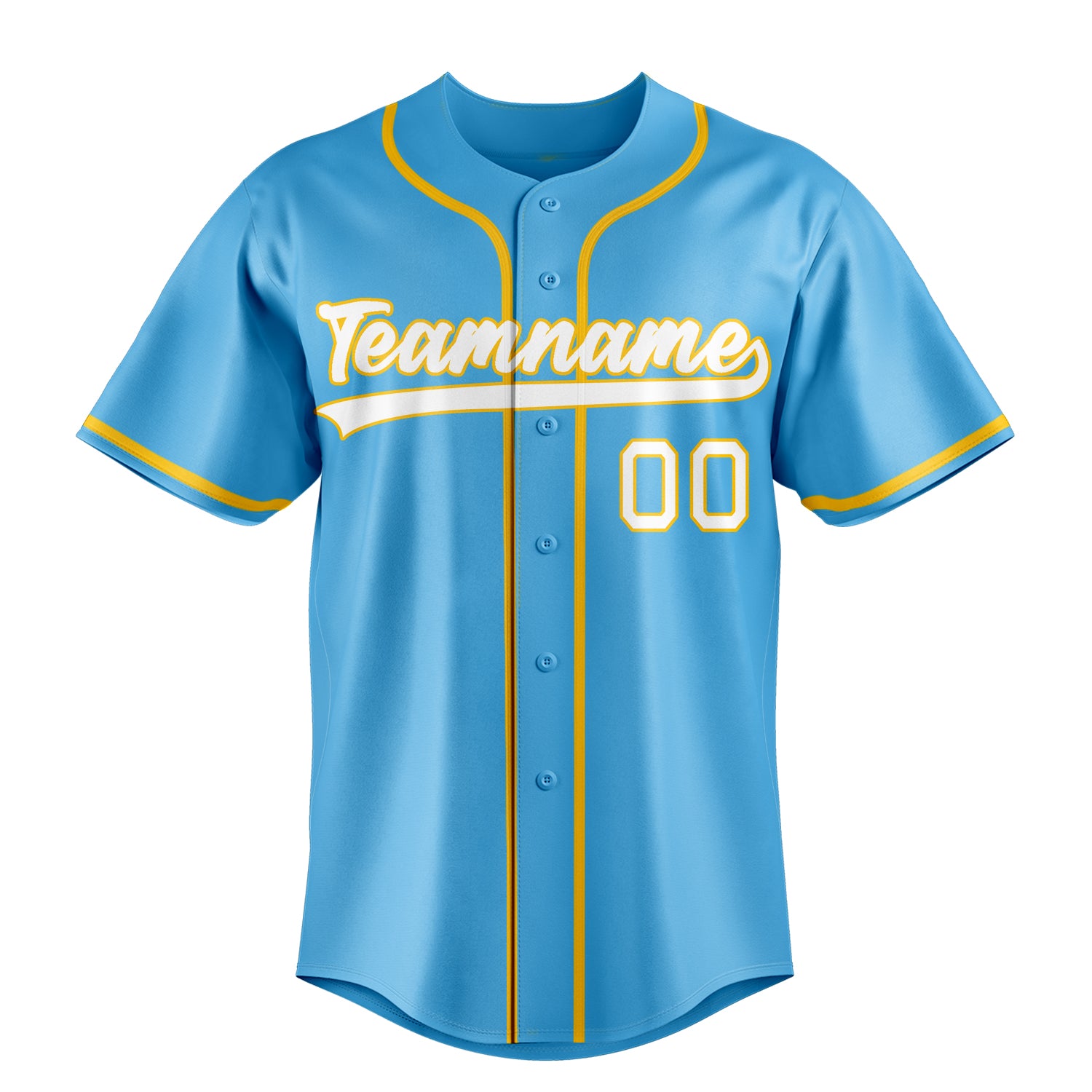 Custom Sky Blue & White Color Fan Baseball Jersey