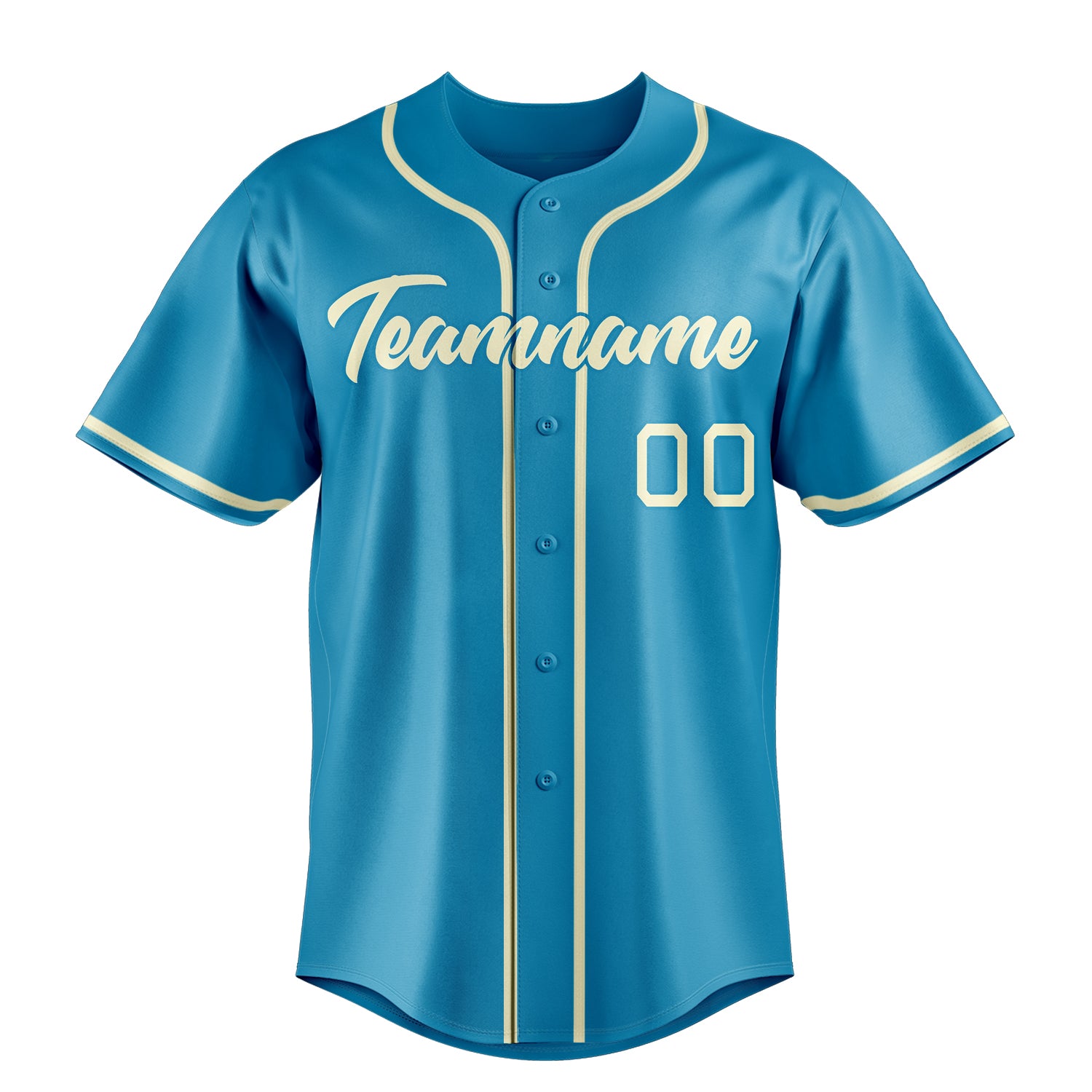 Custom Panther Blue & Cream Color Fan Baseball Jersey