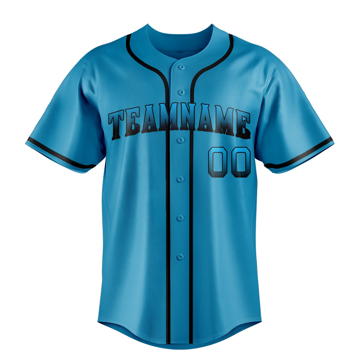 Custom Panther Blue & Black Color Fan Baseball Jersey