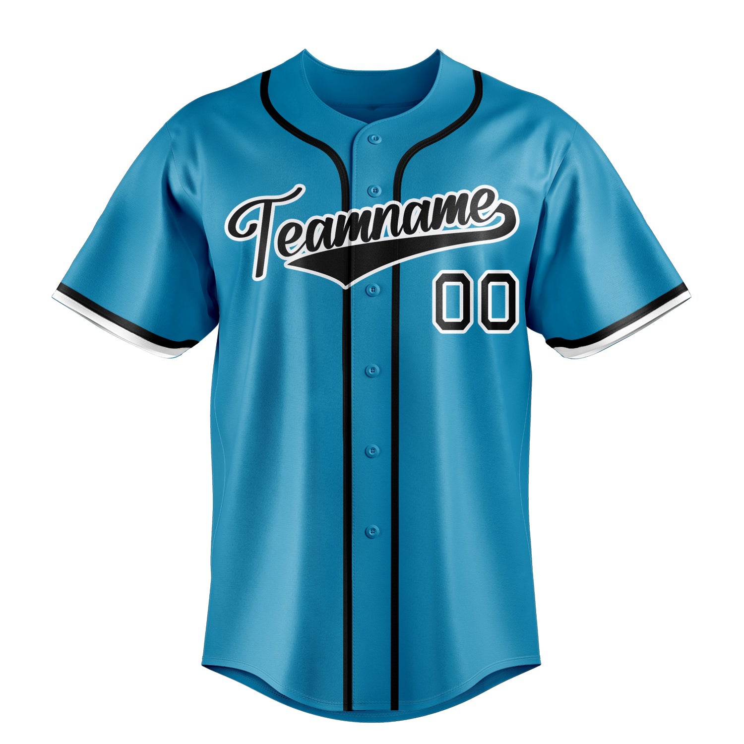Custom Panther Blue & Black Color Fan Baseball Jersey