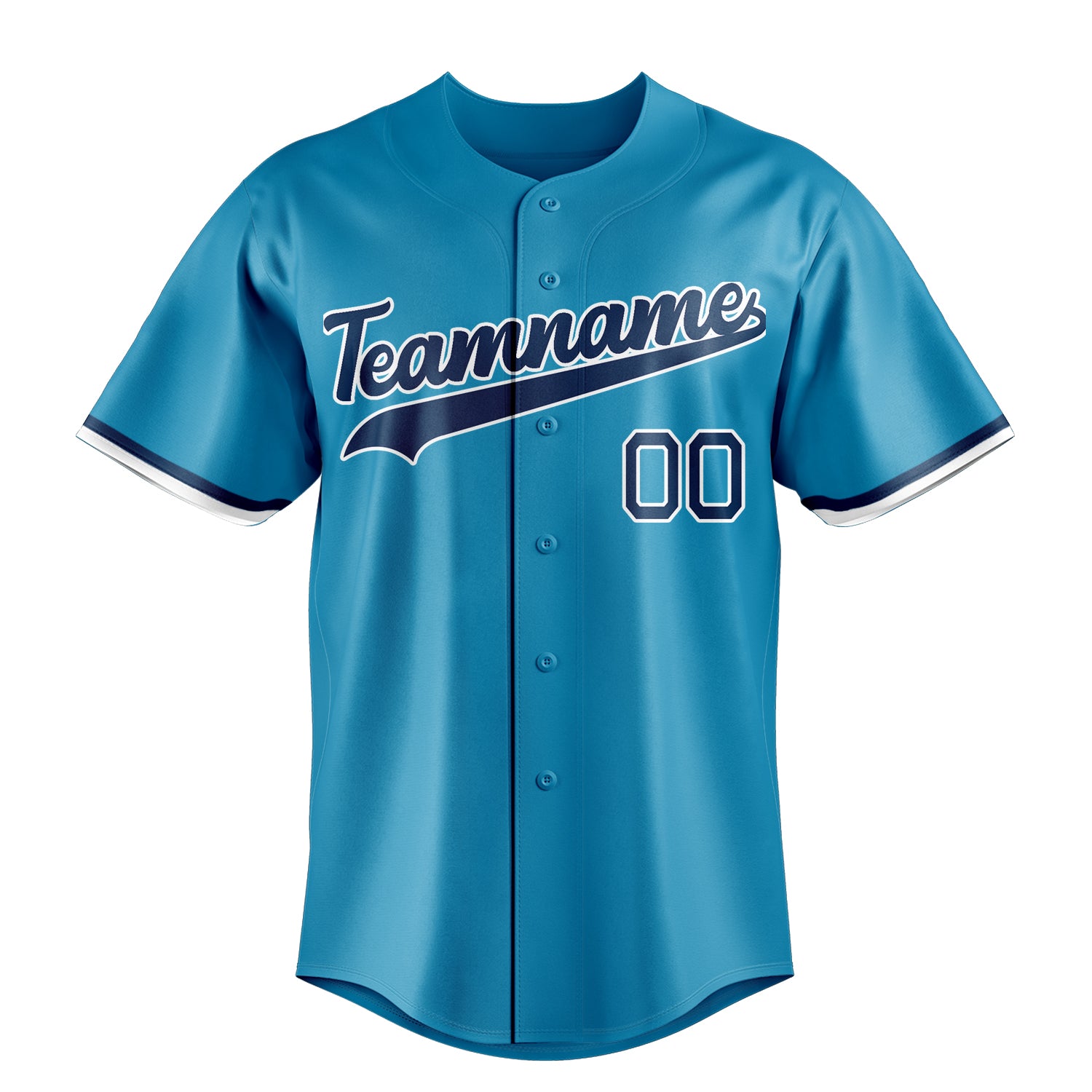 Custom Panther Blue & Navy Color Fan Baseball Jersey