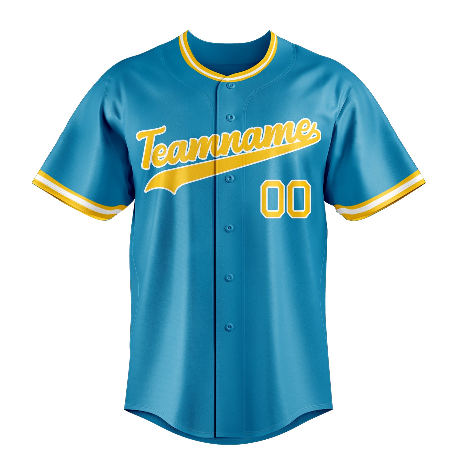 Custom Panther Blue & Yellow Color Fan Baseball Jersey