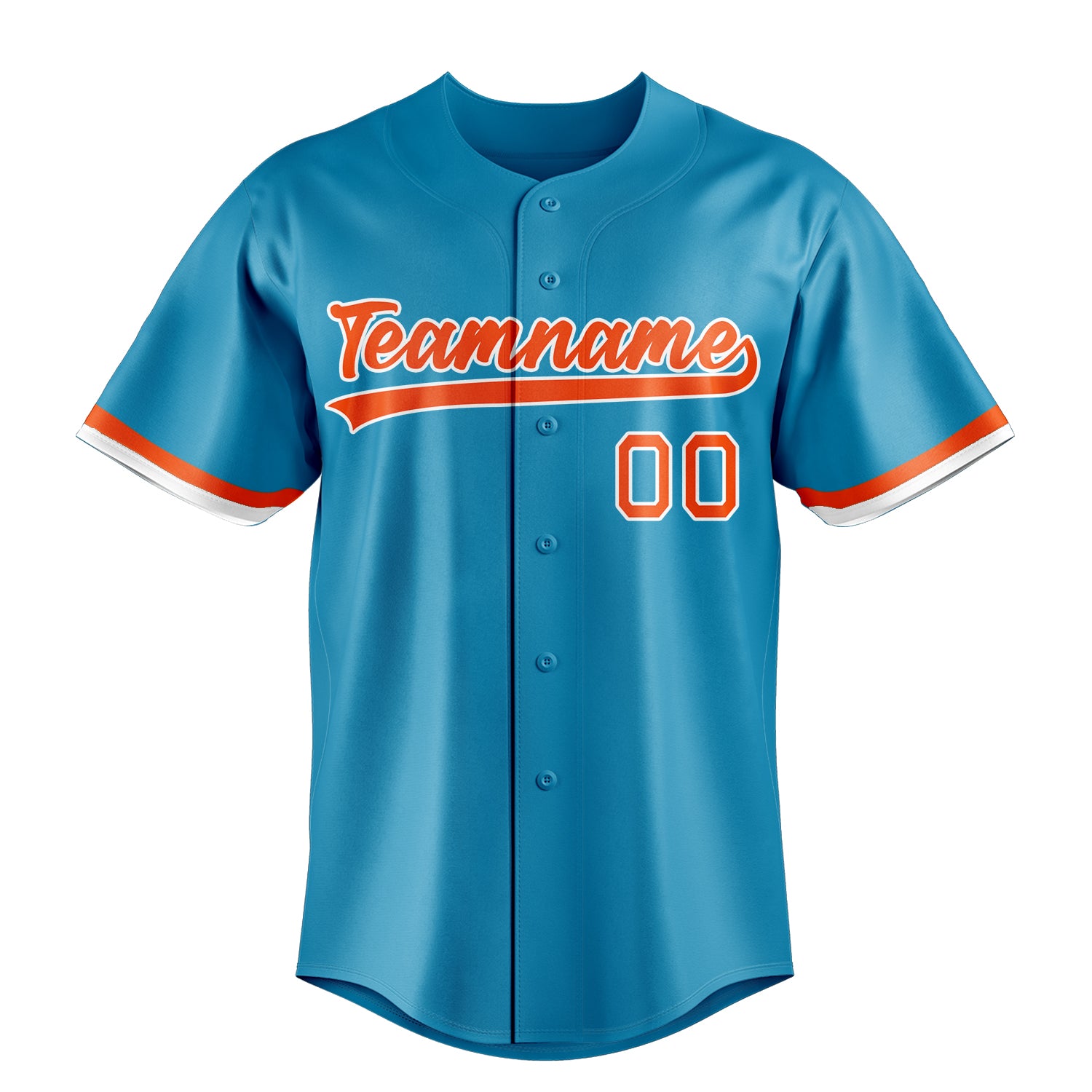 Custom Panther Blue & Orange Color Fan Baseball Jersey